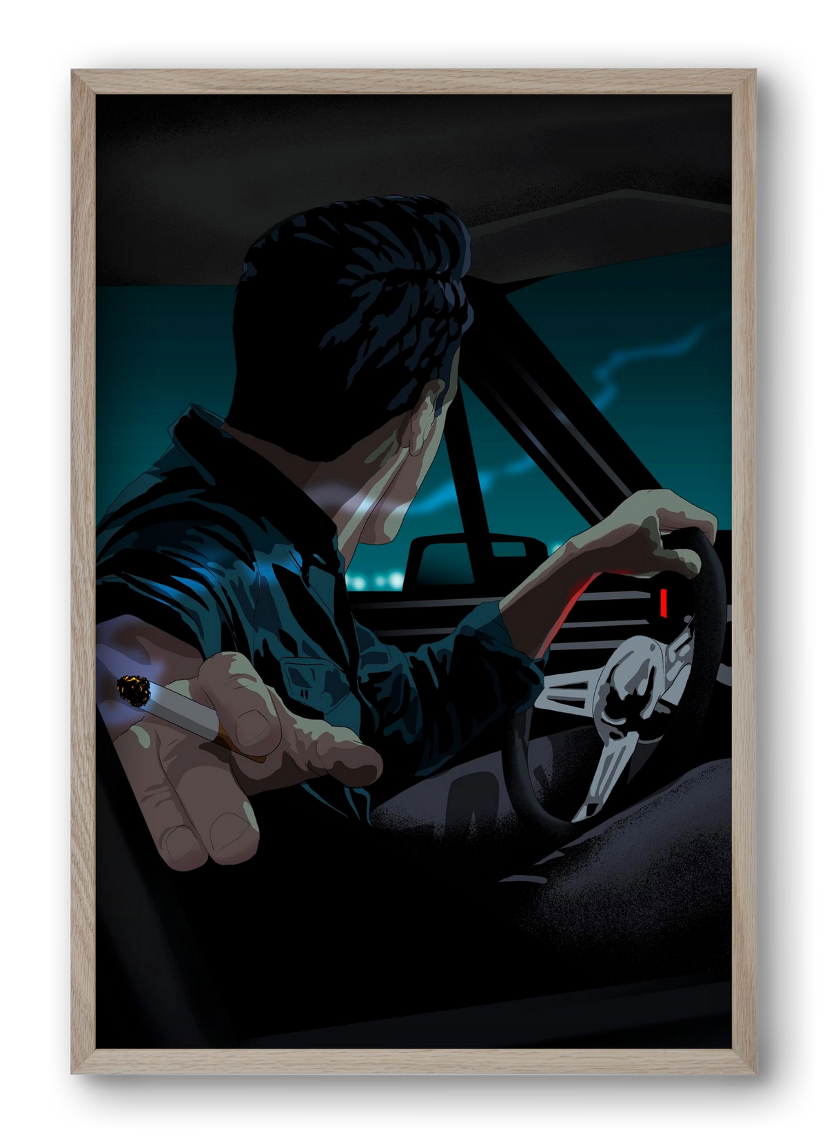 The  Waiting Blues - 23:45, 40x60 cm (40x60 cm), Tölgy keret