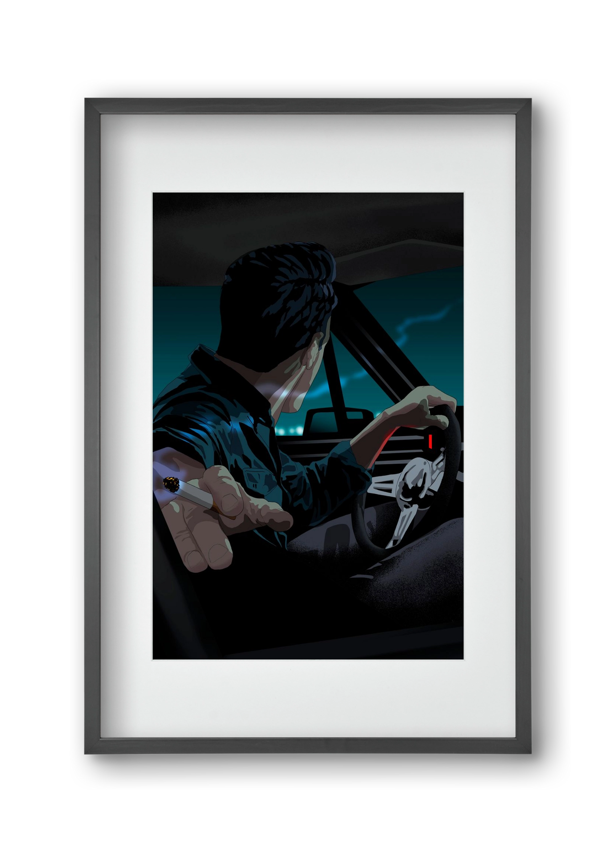 The  Waiting Blues - 23:45, 30x45 cm (20x30 cm), Fekete keret, paszpartuval