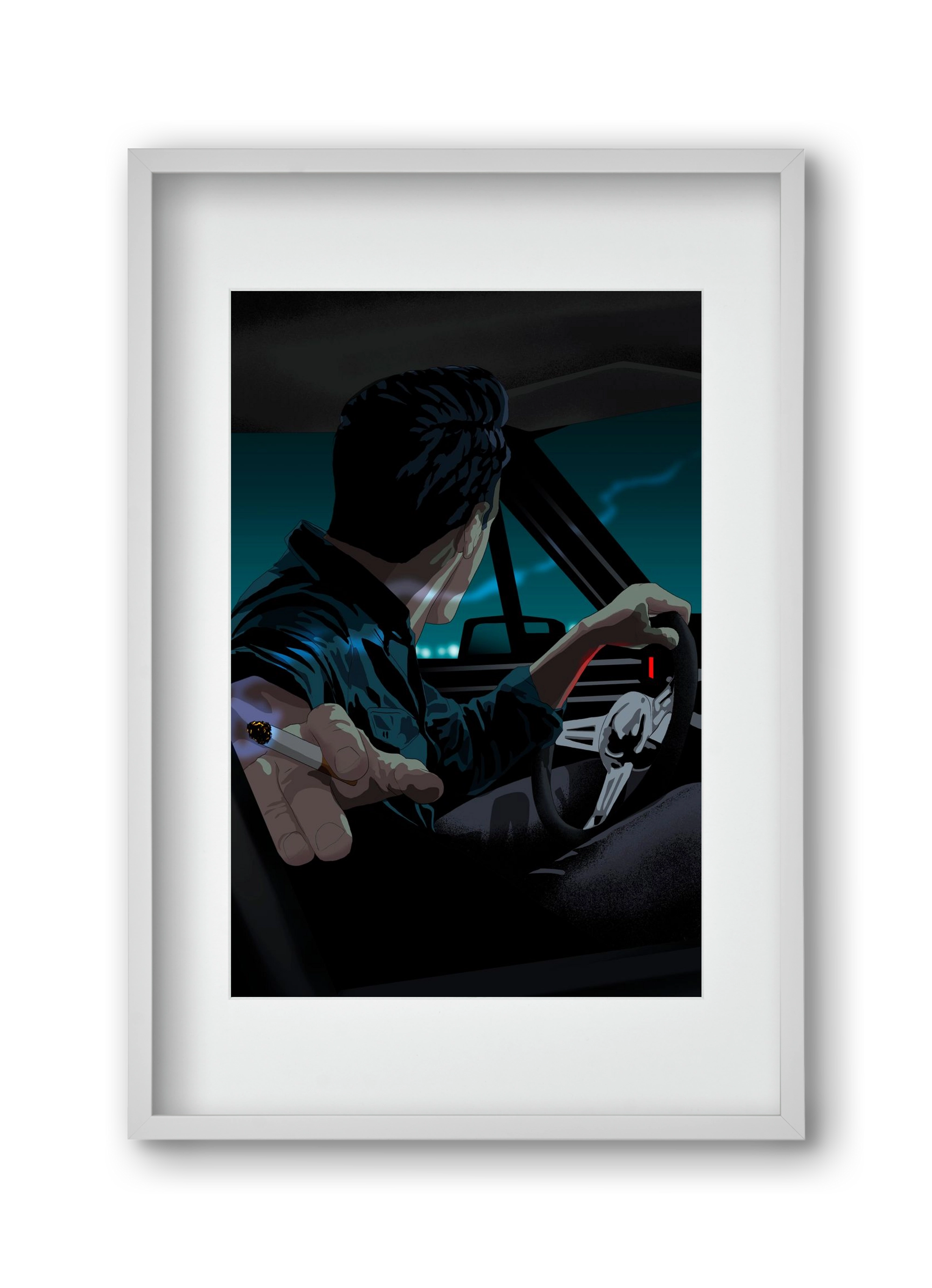 The  Waiting Blues - 23:45, 30x45 cm (20x30 cm), Fehér keret, paszpartuval