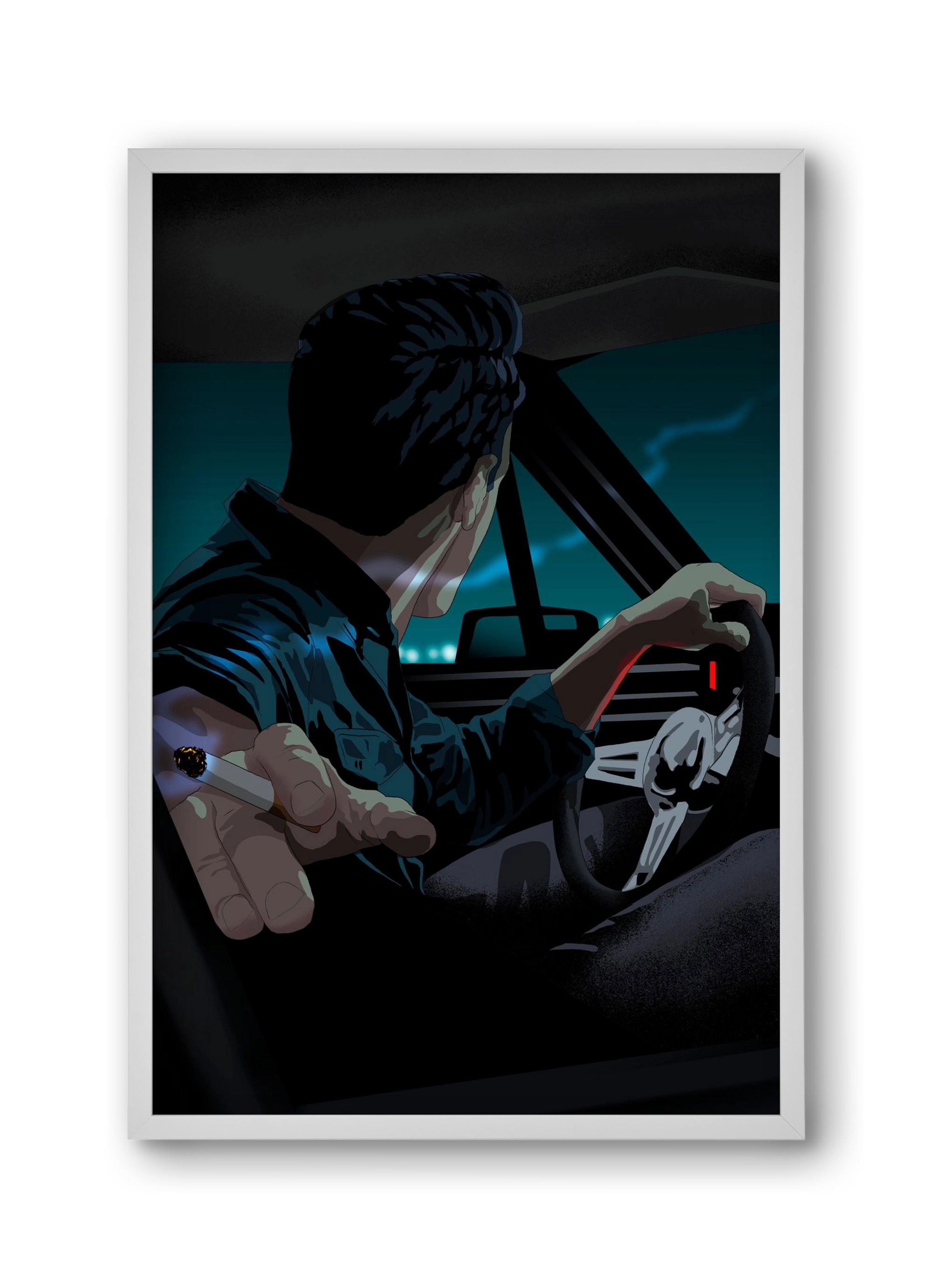 The  Waiting Blues - 23:45, 30x45 cm (30x45 cm), Fehér keret