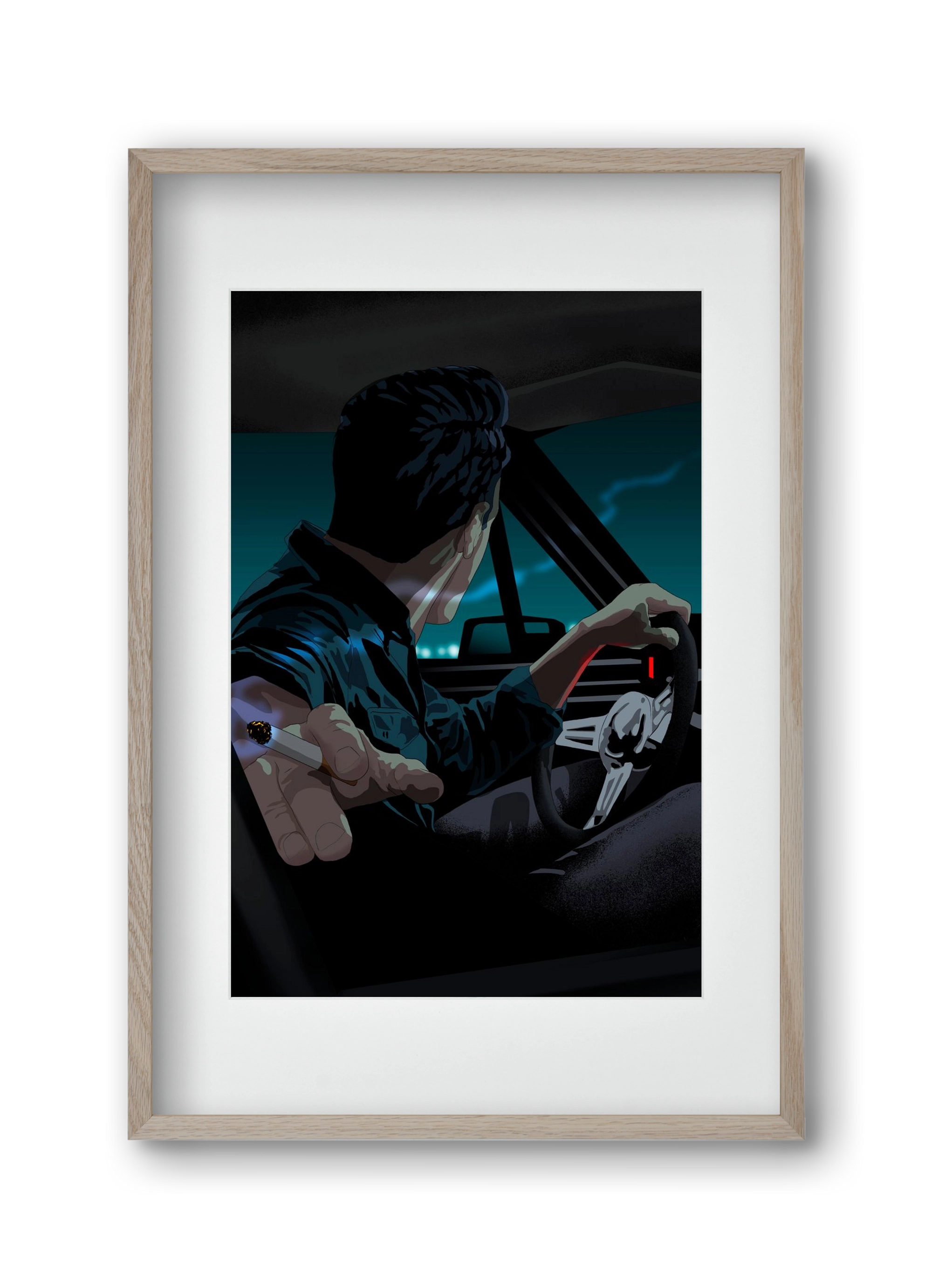 The  Waiting Blues - 23:45, 30x45 cm (20x30 cm), Tölgy keret, paszpartuval