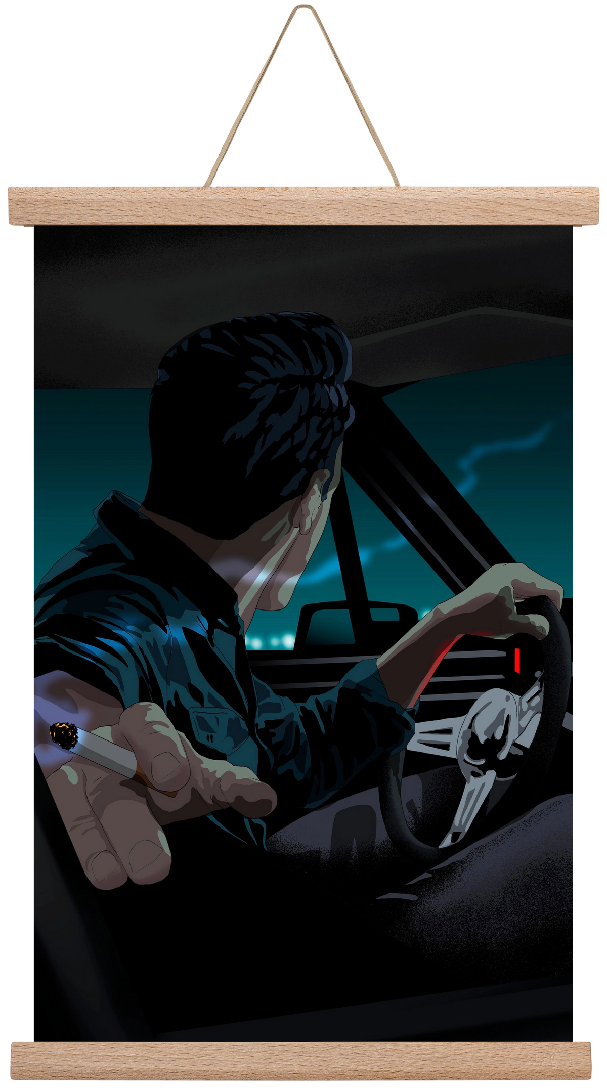 The  Waiting Blues - 23:45, 30x45 cm (30x45 cm), Tölgy akasztó