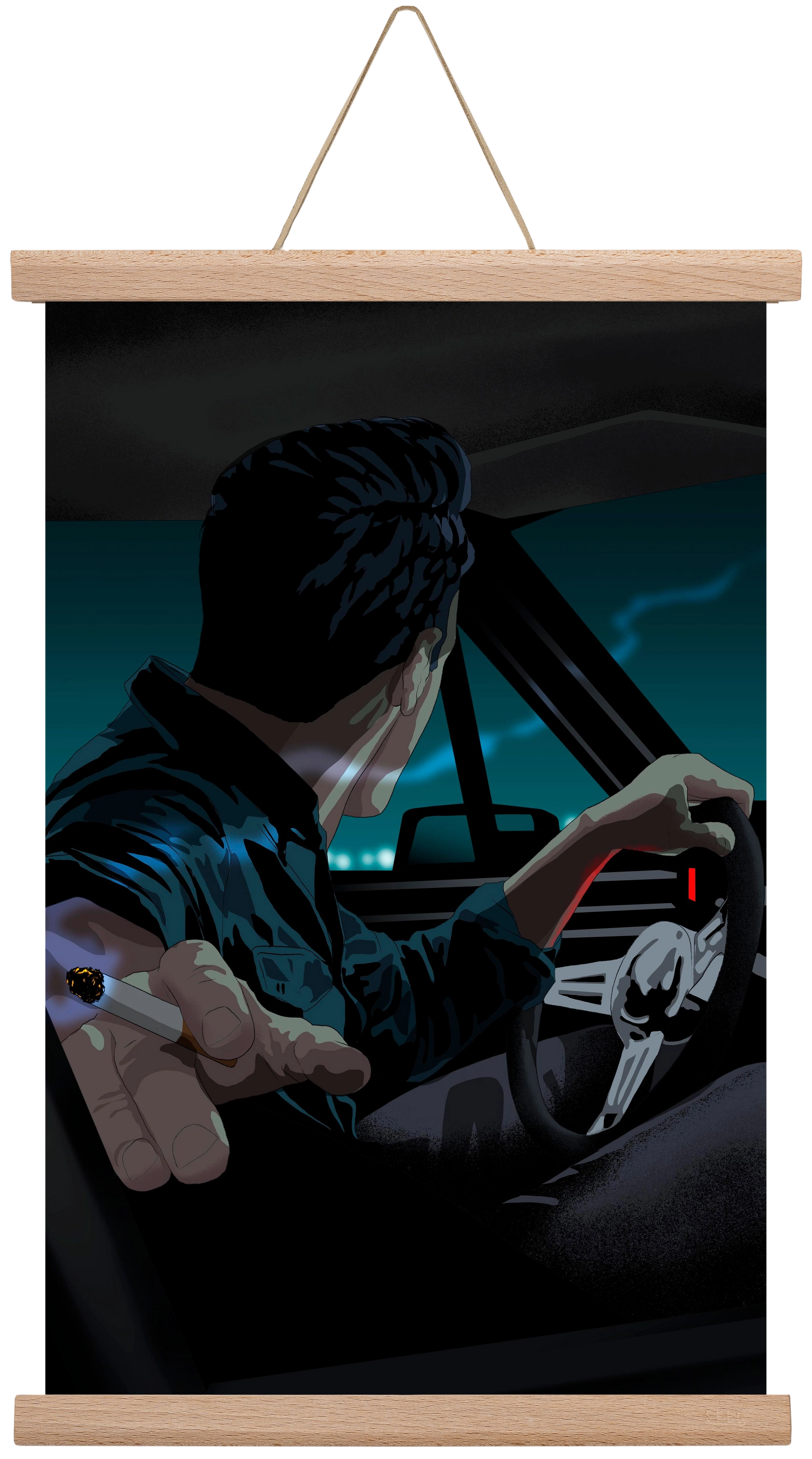 The  Waiting Blues - 23:45, 30x45 cm (30x45 cm), Tölgy akasztó