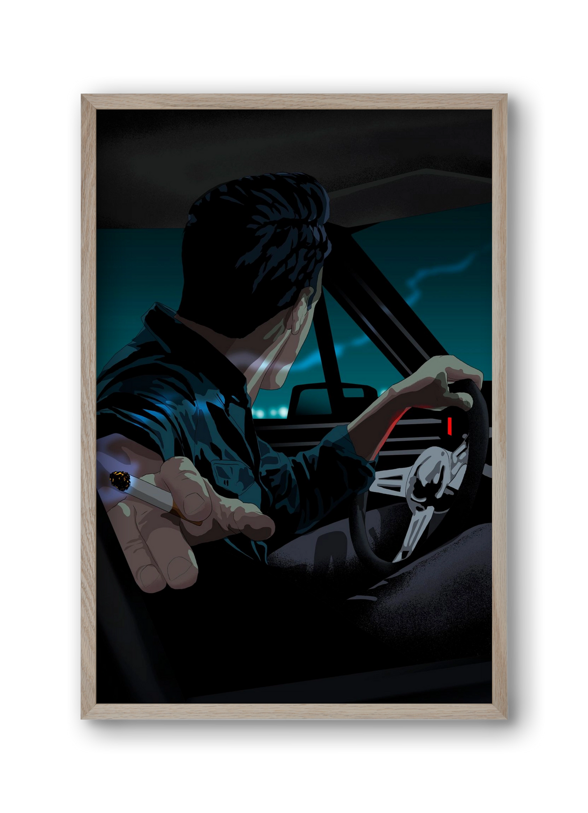 The  Waiting Blues - 23:45, 30x45 cm (30x45 cm), Tölgy keret