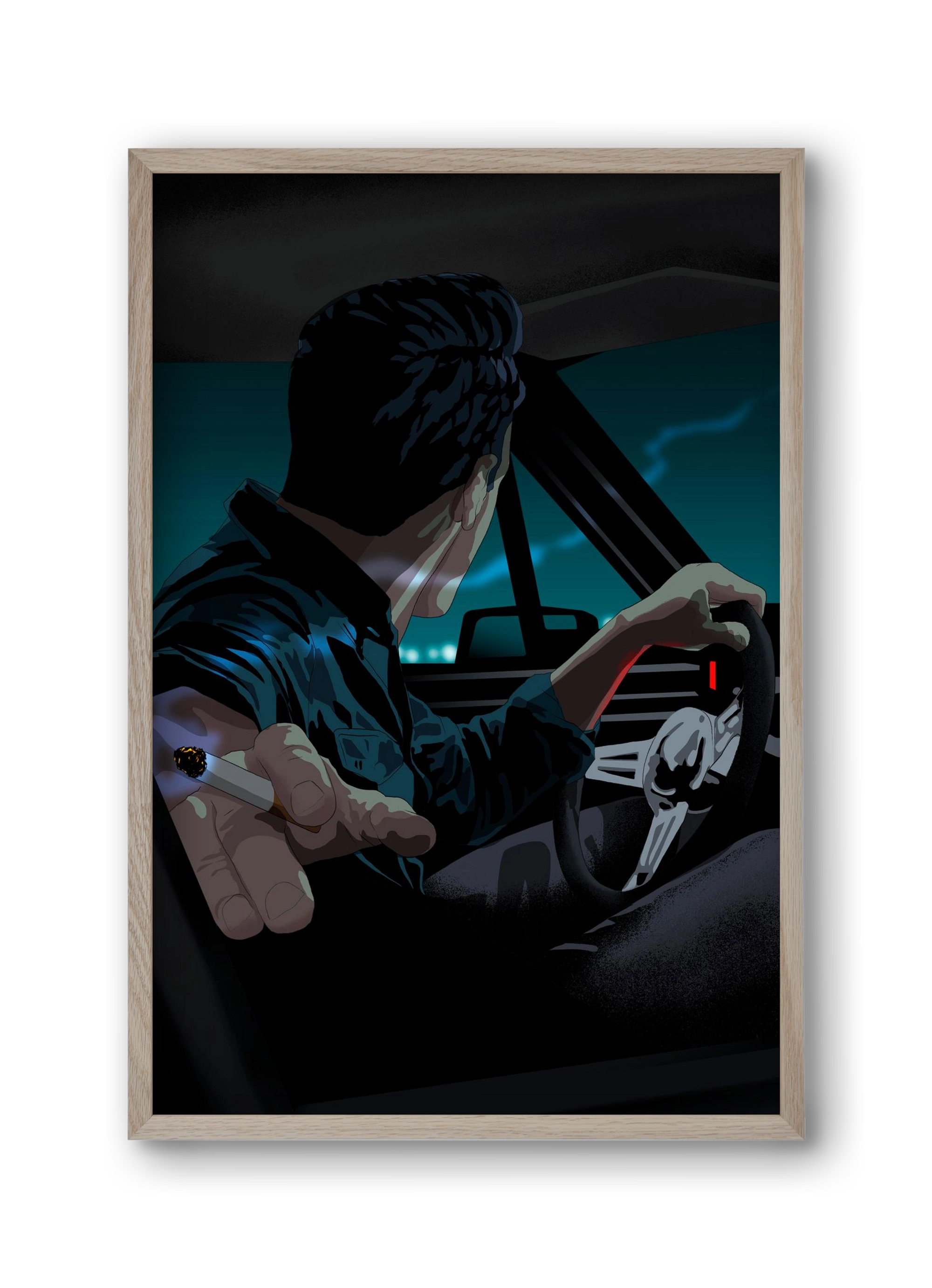 The  Waiting Blues - 23:45, 30x45 cm (30x45 cm), Tölgy keret