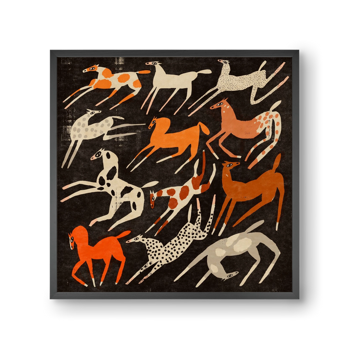 Mustang party, 30x30 cm (30x30 cm), Fekete keret