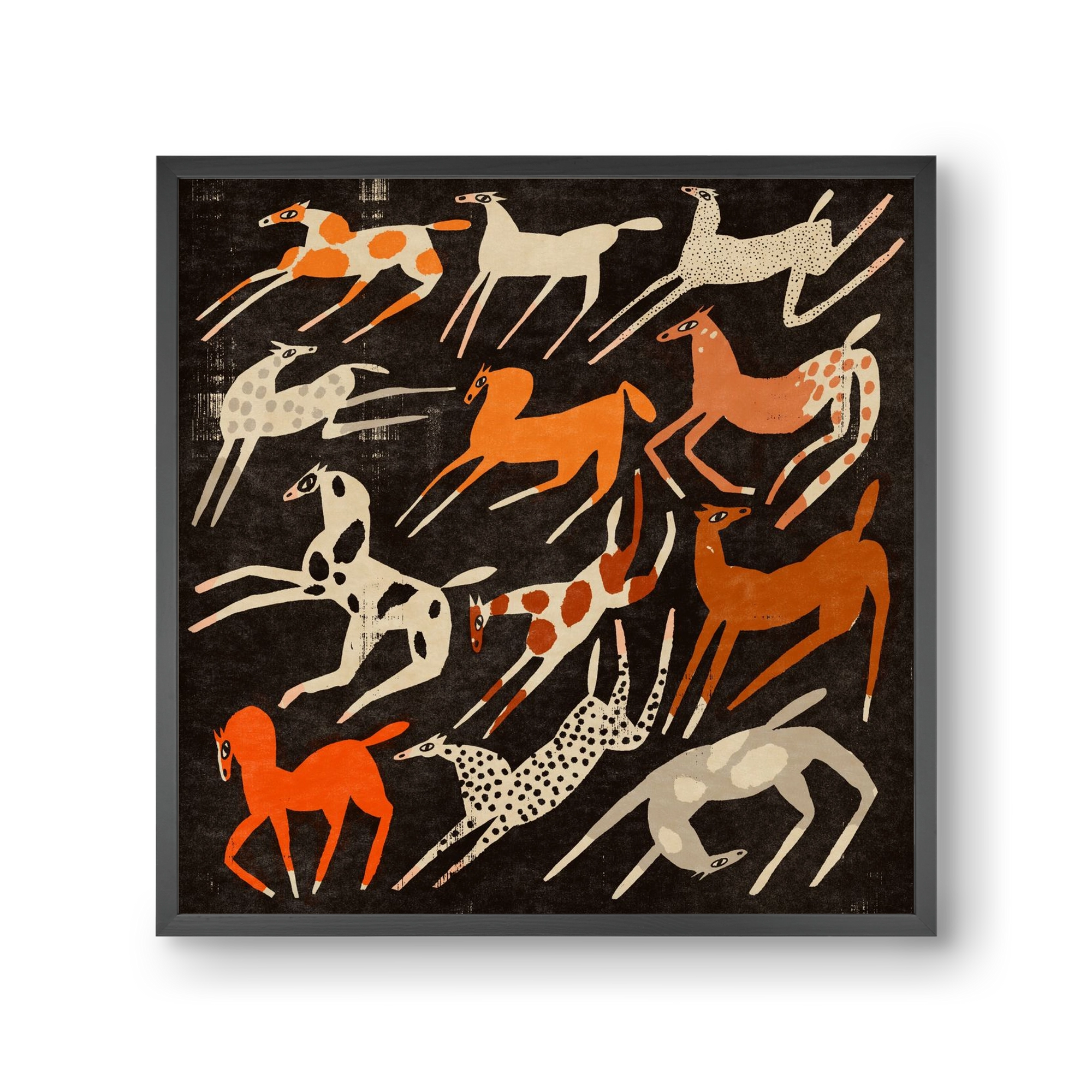 Mustang party, 30x30 cm (30x30 cm), Fekete keret