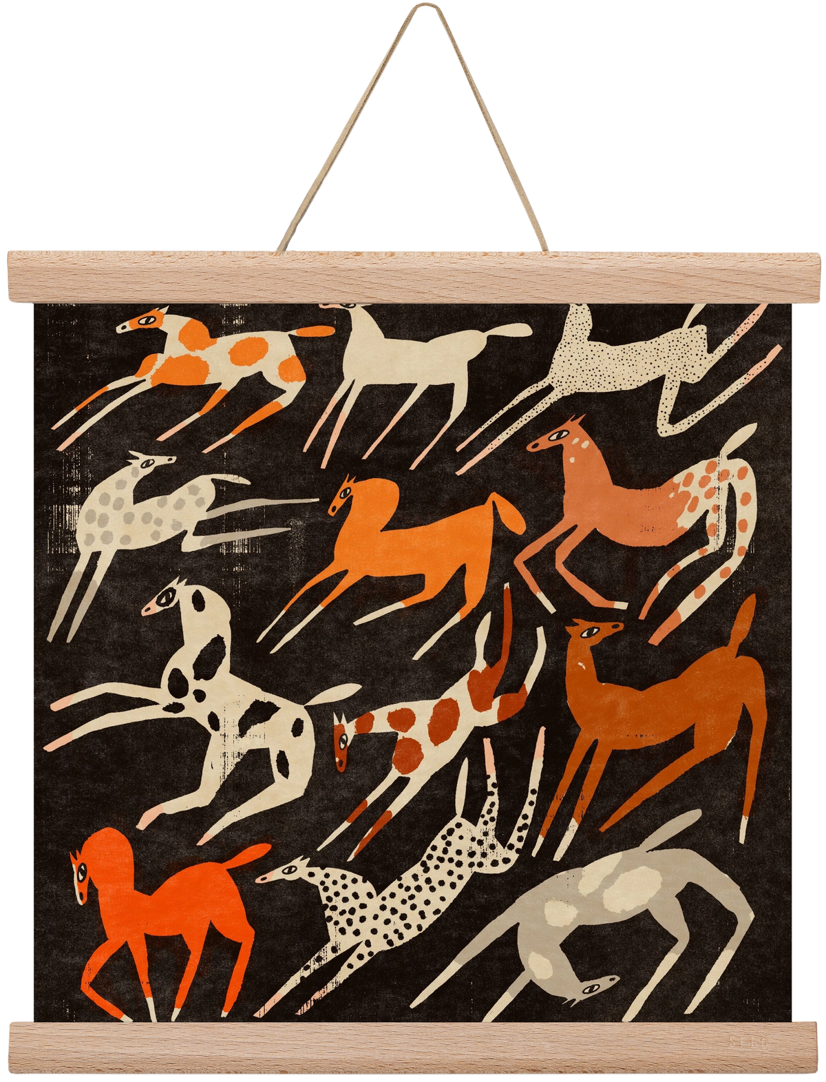 Mustang party, 30x30 cm (30x30 cm), Tölgy akasztó