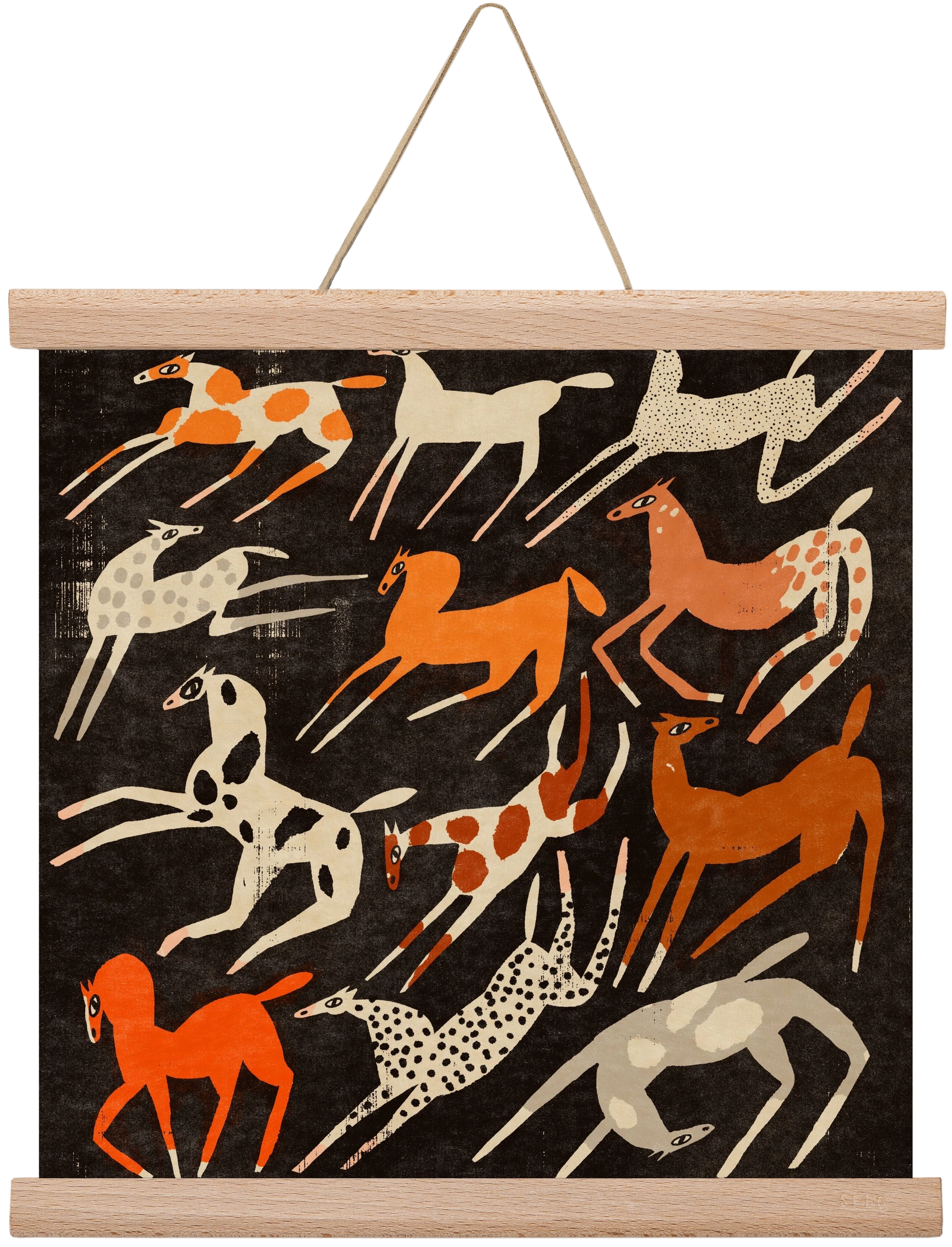 Mustang party, 30x30 cm (30x30 cm), Tölgy akasztó