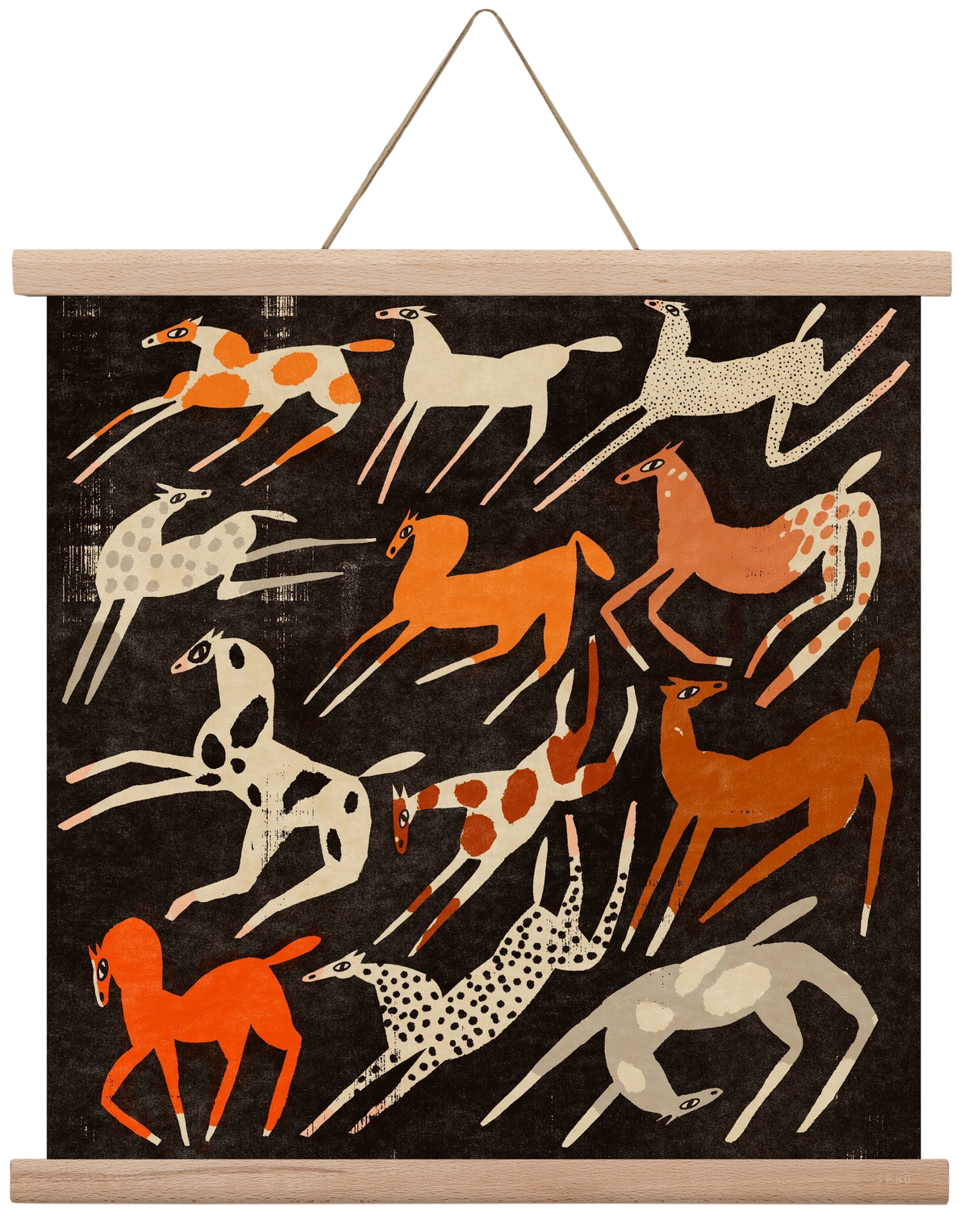 Mustang party, 40x40 cm (40x40 cm), Tölgy akasztó