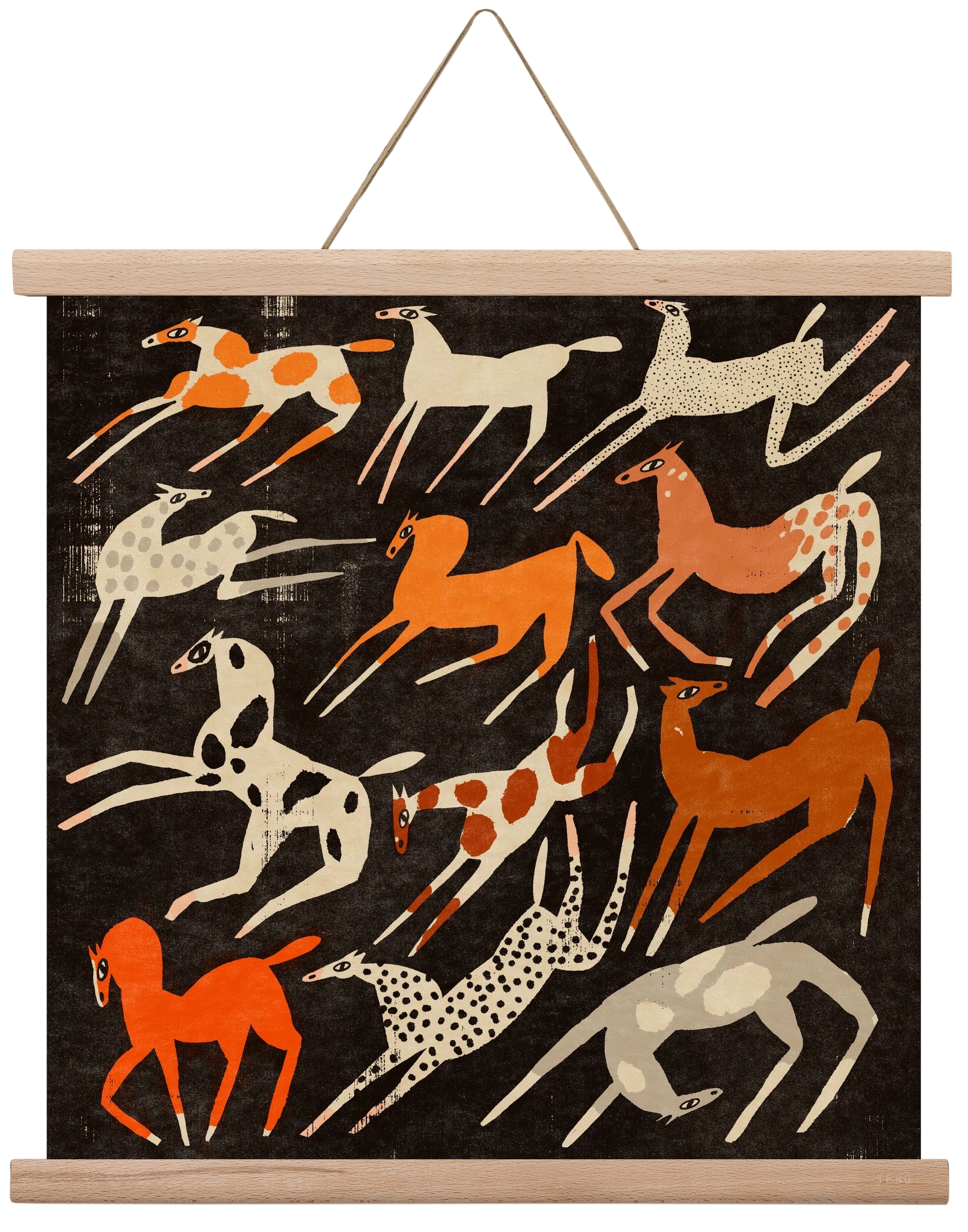 Mustang party, 40x40 cm (40x40 cm), Tölgy akasztó