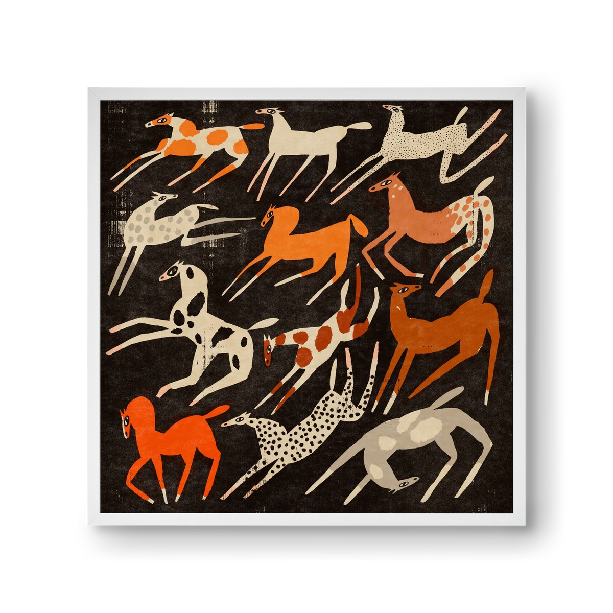 Mustang party, 30x30 cm (30x30 cm), Fehér keret