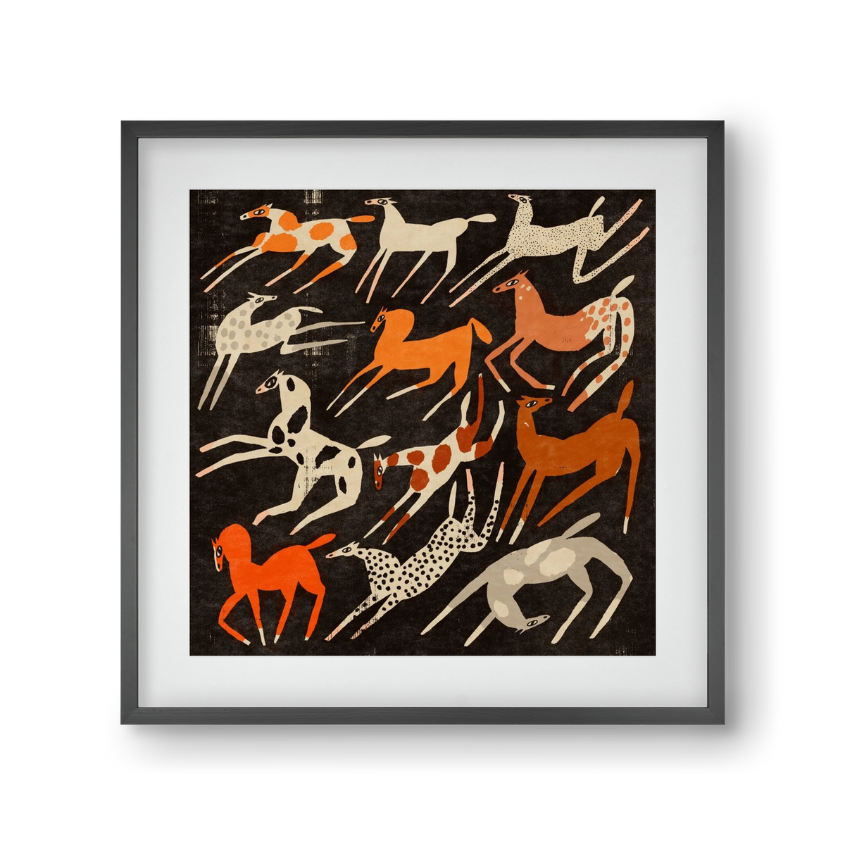 Mustang party, 30x30 cm (20x20 cm), Fekete keret, paszpartuval