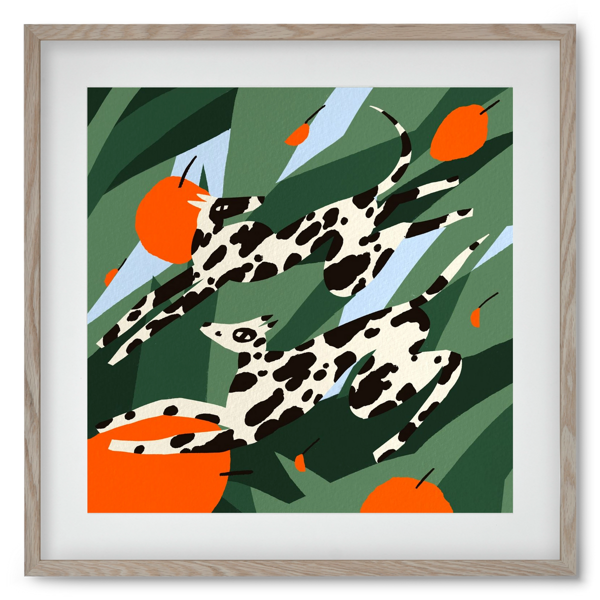 Cherry Garden, 50x50 cm (40x40 cm), Tölgy keret, paszpartuval