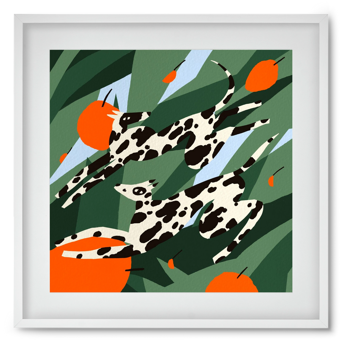 Cherry Garden, 50x50 cm (40x40 cm), Fehér keret, paszpartuval