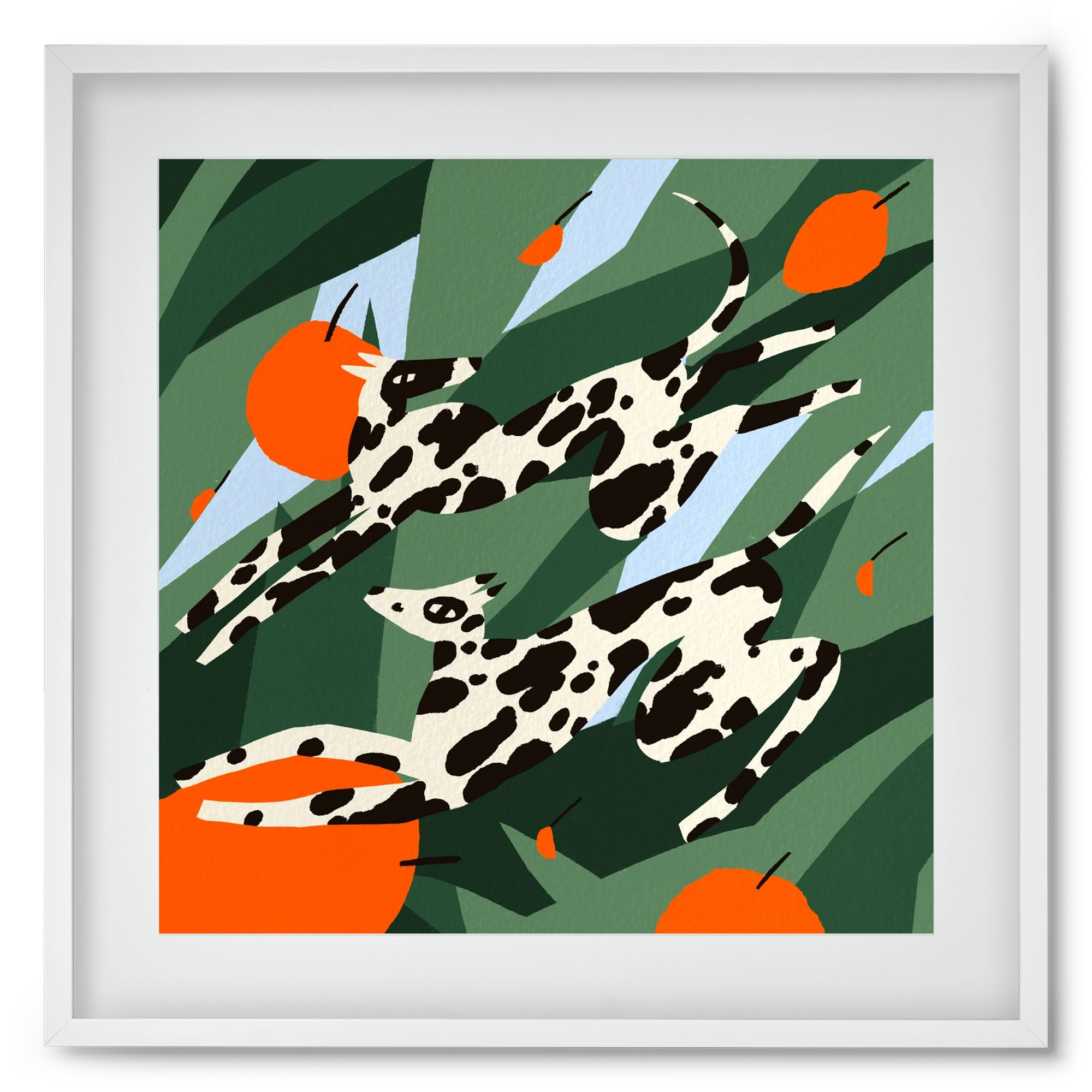 Cherry Garden, 50x50 cm (40x40 cm), Fehér keret, paszpartuval