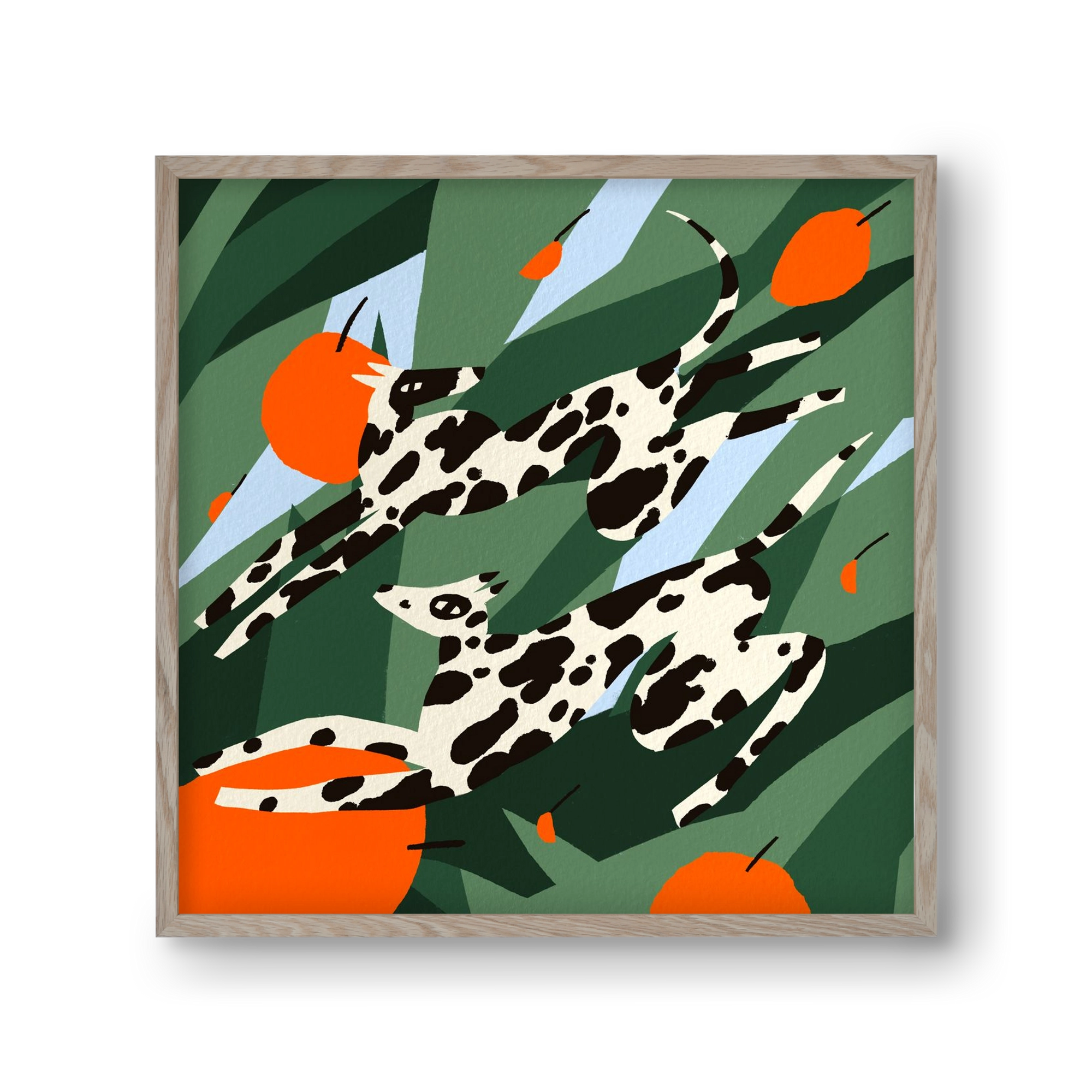 Cherry Garden, 30x30 cm (30x30 cm), Tölgy keret