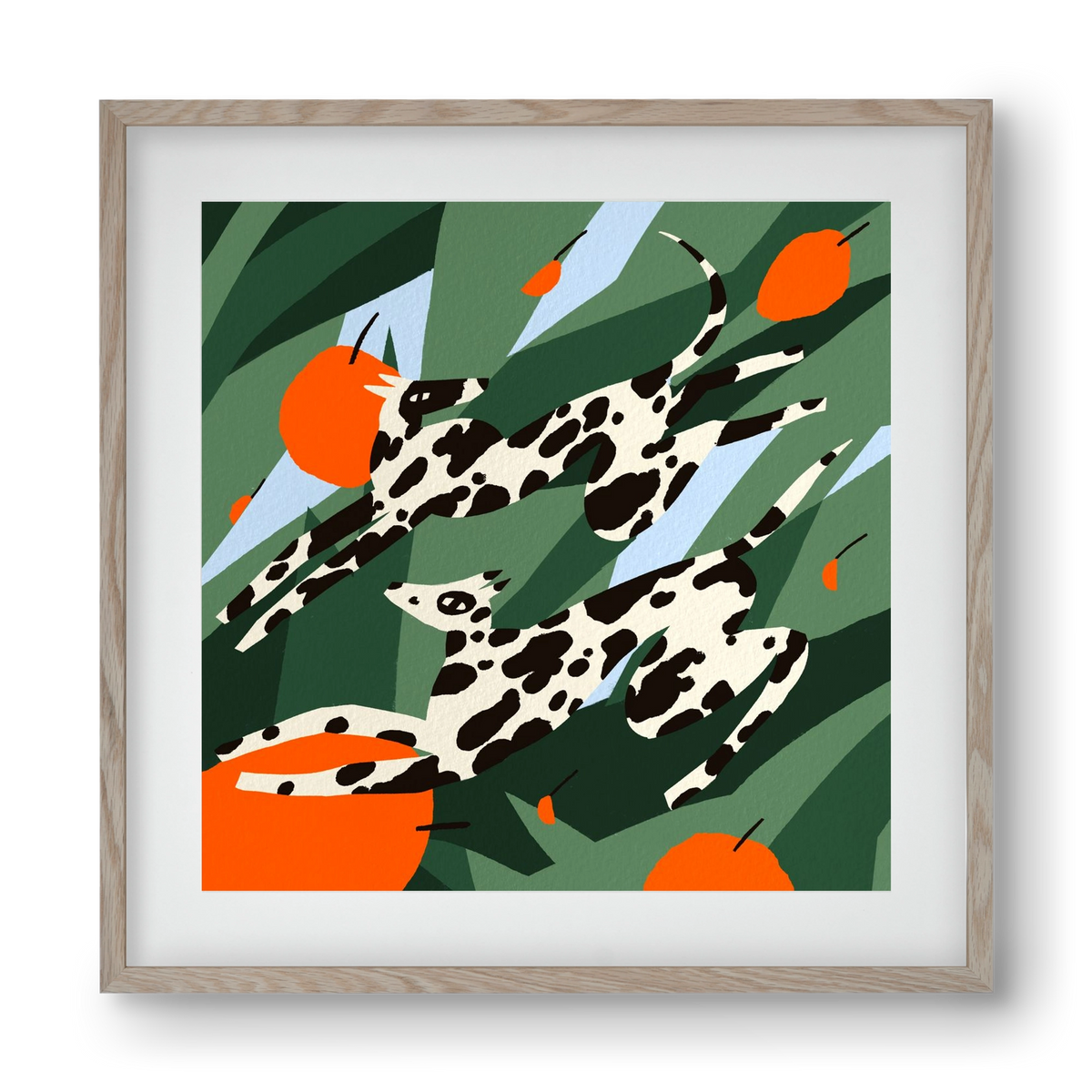 Cherry Garden, 40x40 cm (30x30 cm), Tölgy keret, paszpartuval