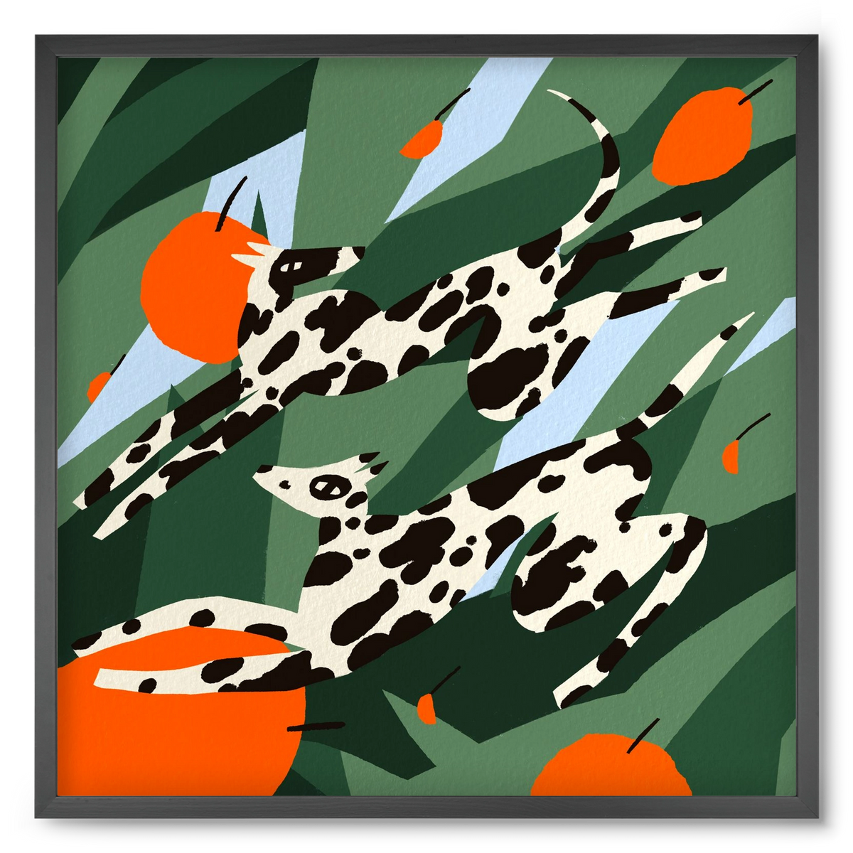 Cherry Garden, 50x50 cm (50x50 cm), Fekete keret