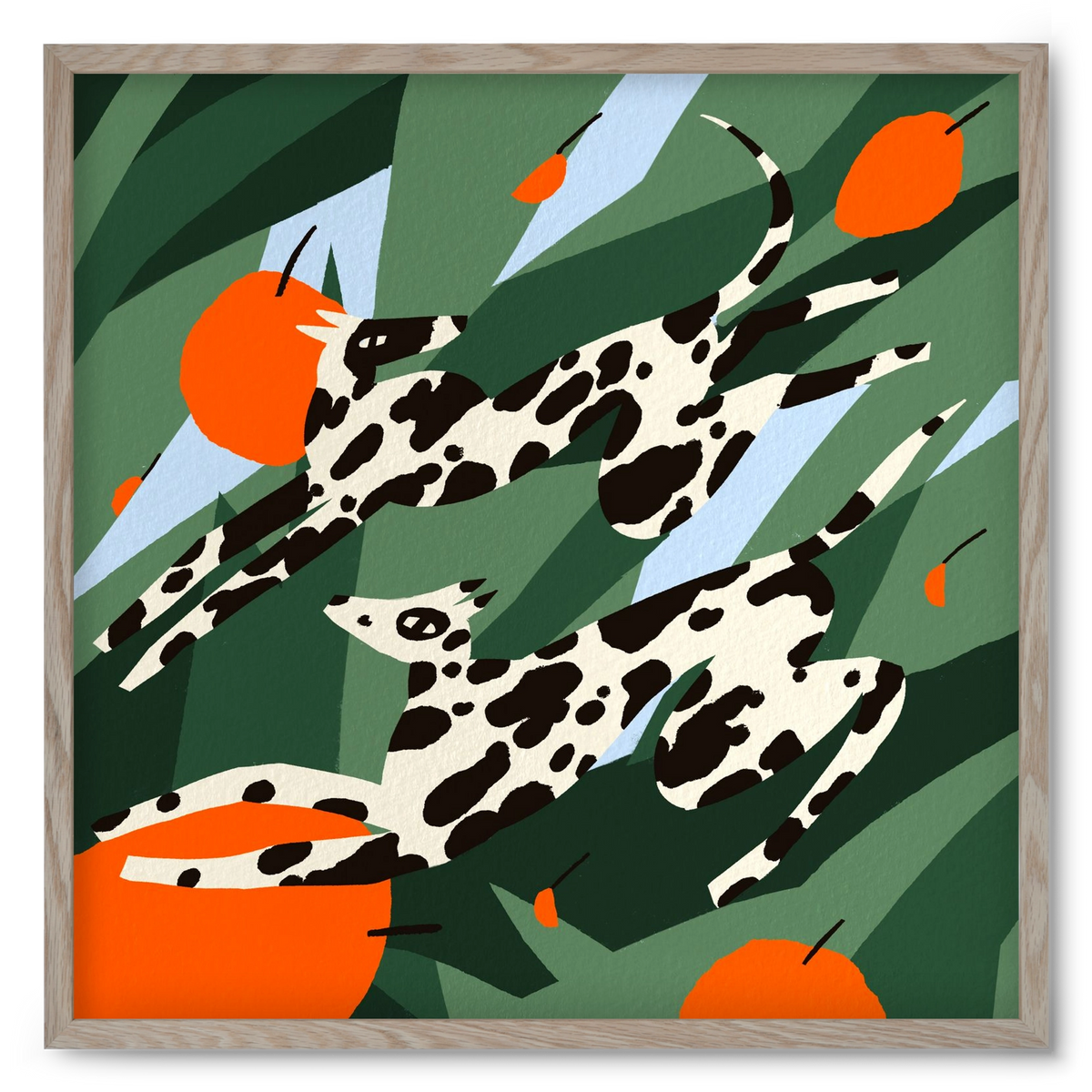 Cherry Garden, 50x50 cm (50x50 cm), Tölgy keret