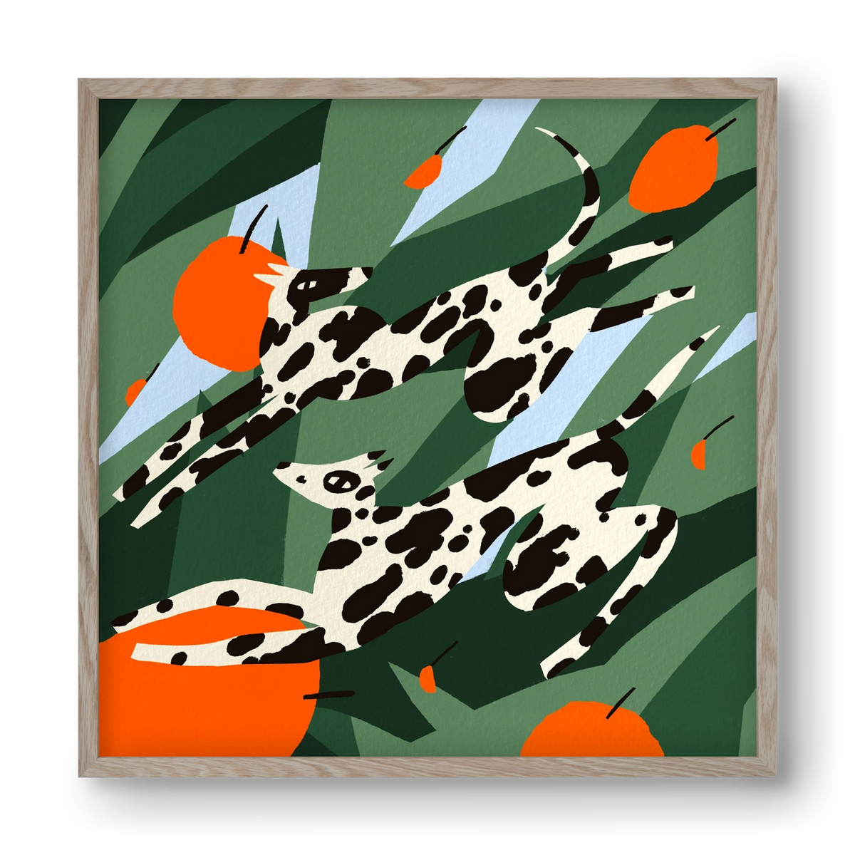 Cherry Garden, 40x40 cm (40x40 cm), Tölgy keret