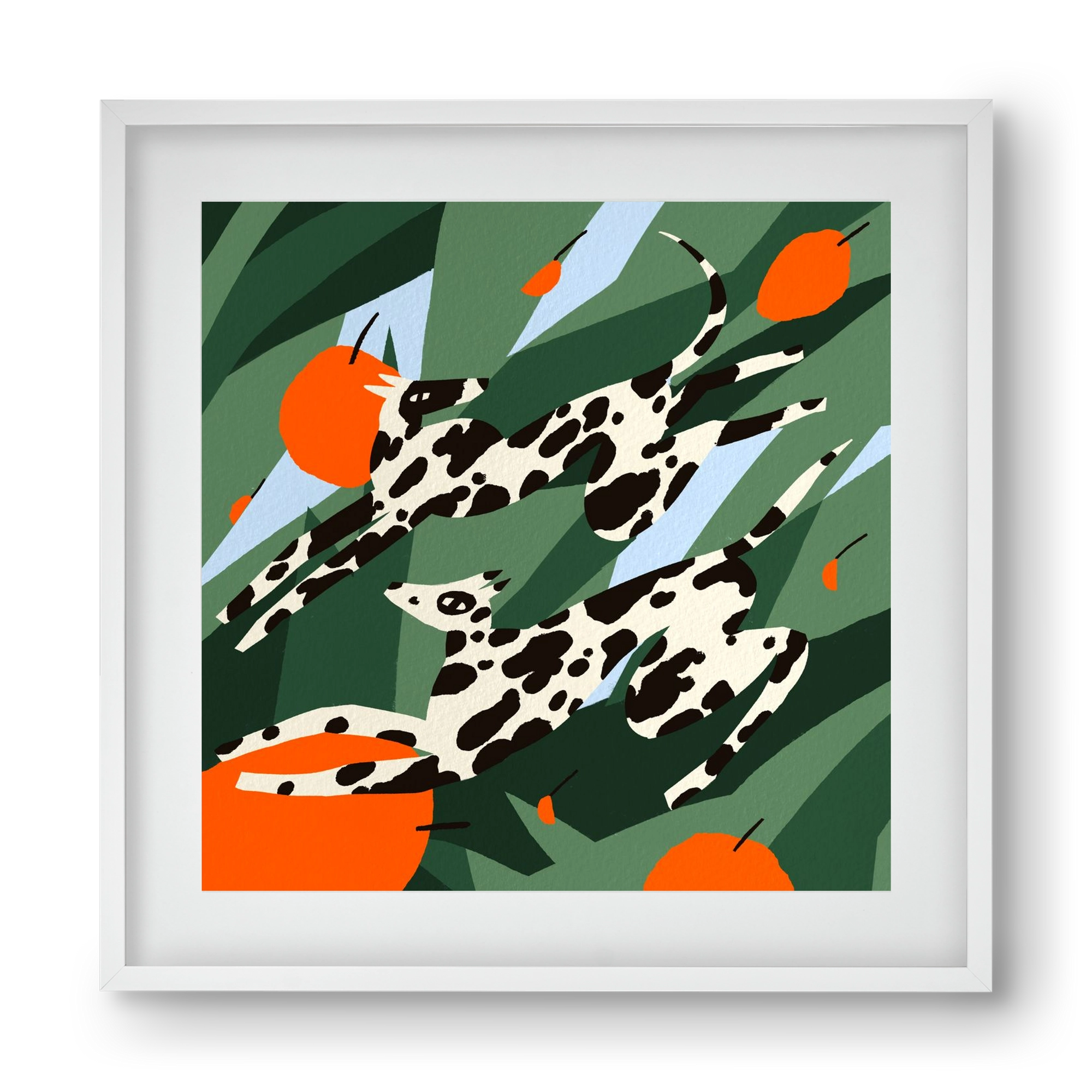 Cherry Garden, 40x40 cm (30x30 cm), Fehér keret, paszpartuval