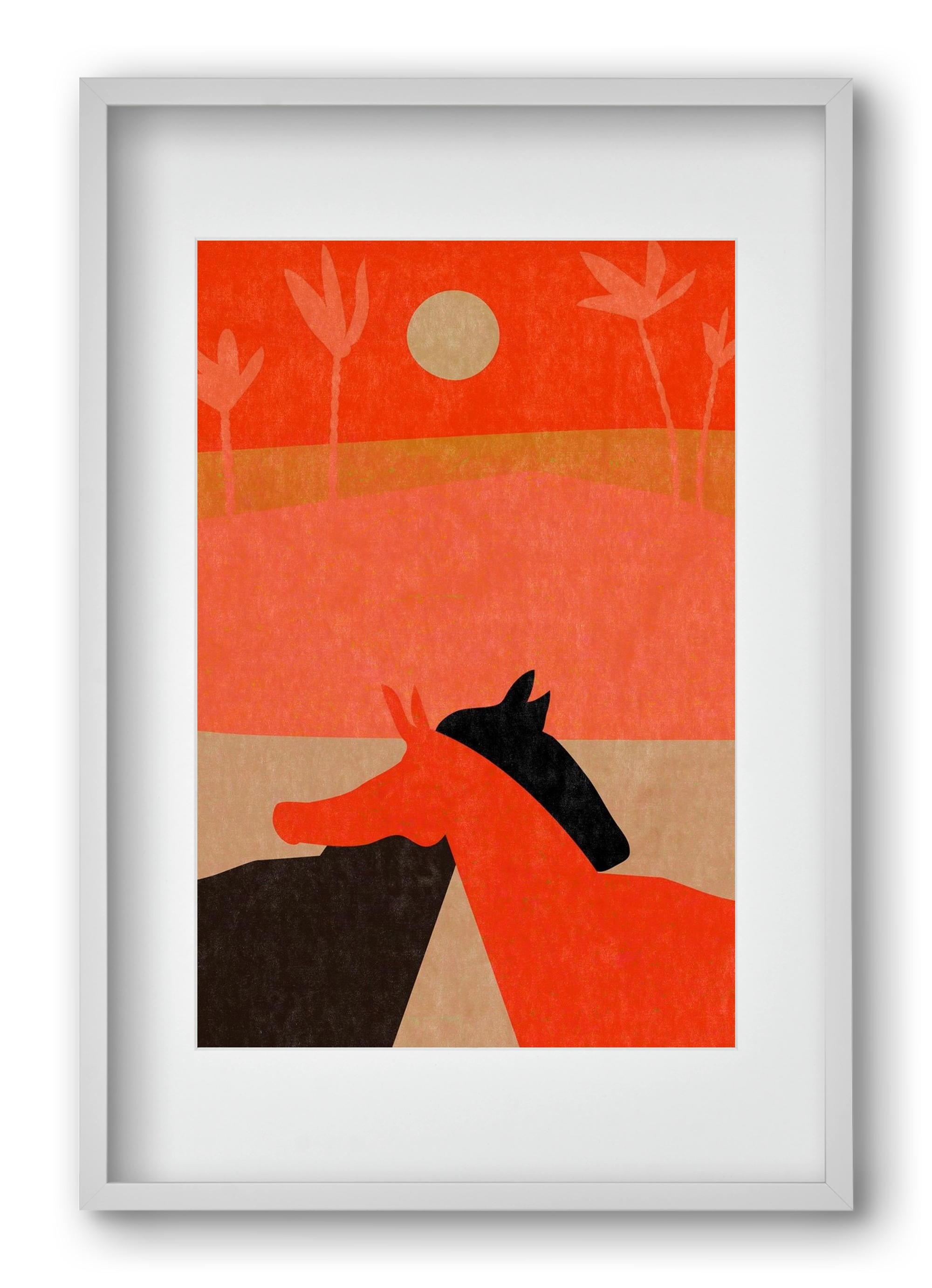 Two horses in the desert , 40x60 cm (30x45 cm), Fehér keret, paszpartuval