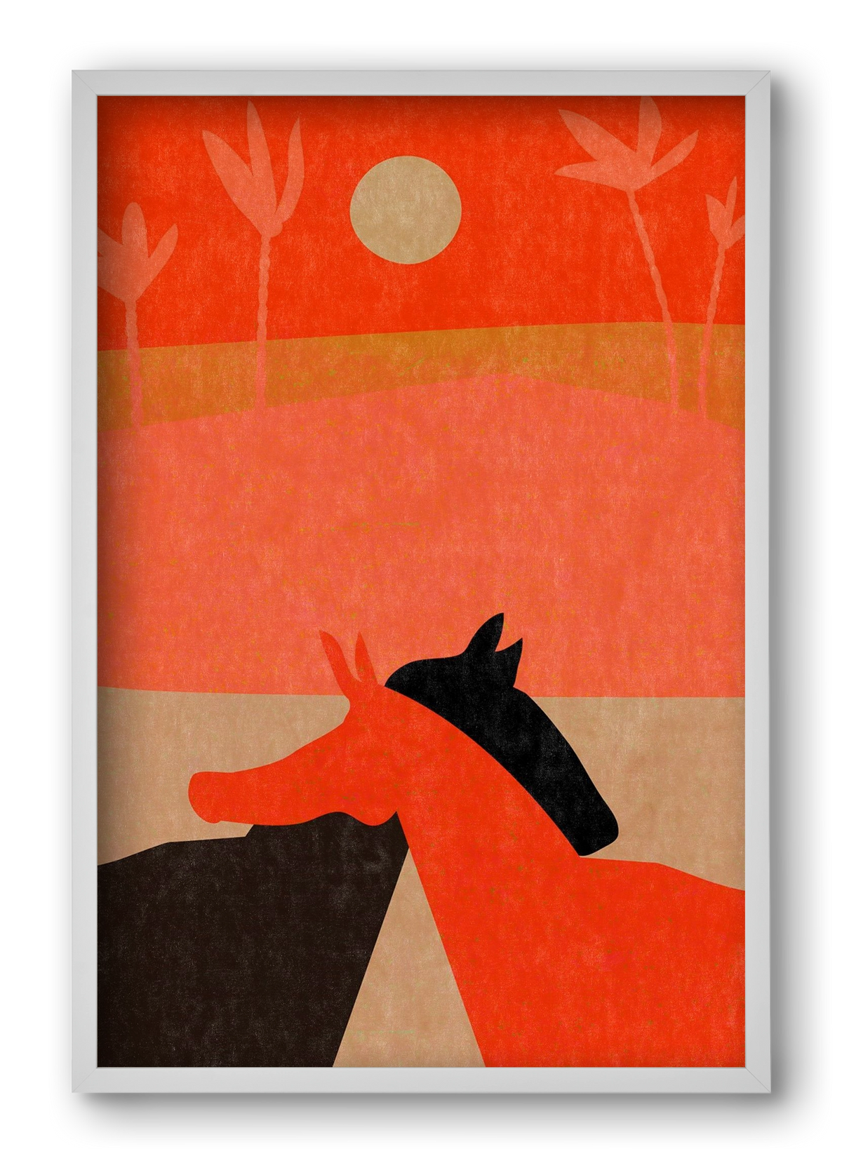 Two horses in the desert , 40x60 cm (40x60 cm), Fehér keret