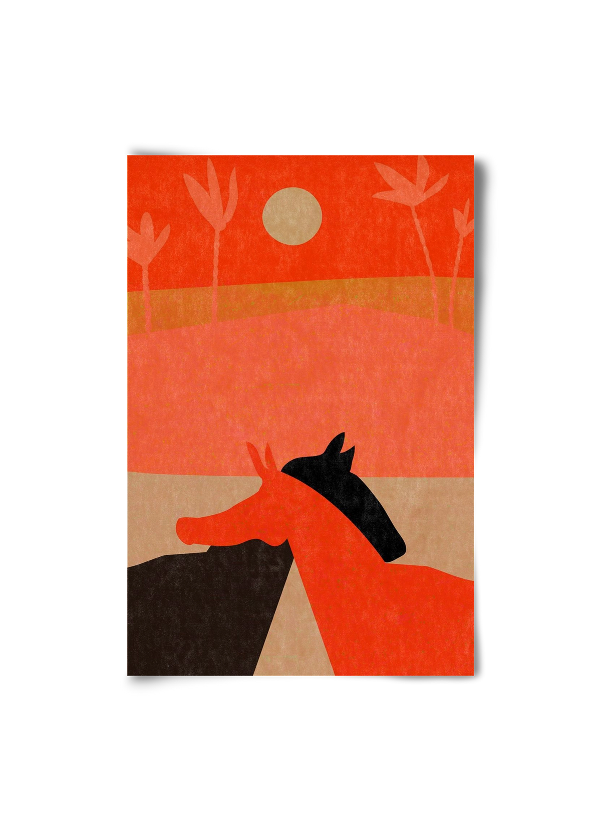 Two horses in the desert , 20x30 cm, Keret nélkül