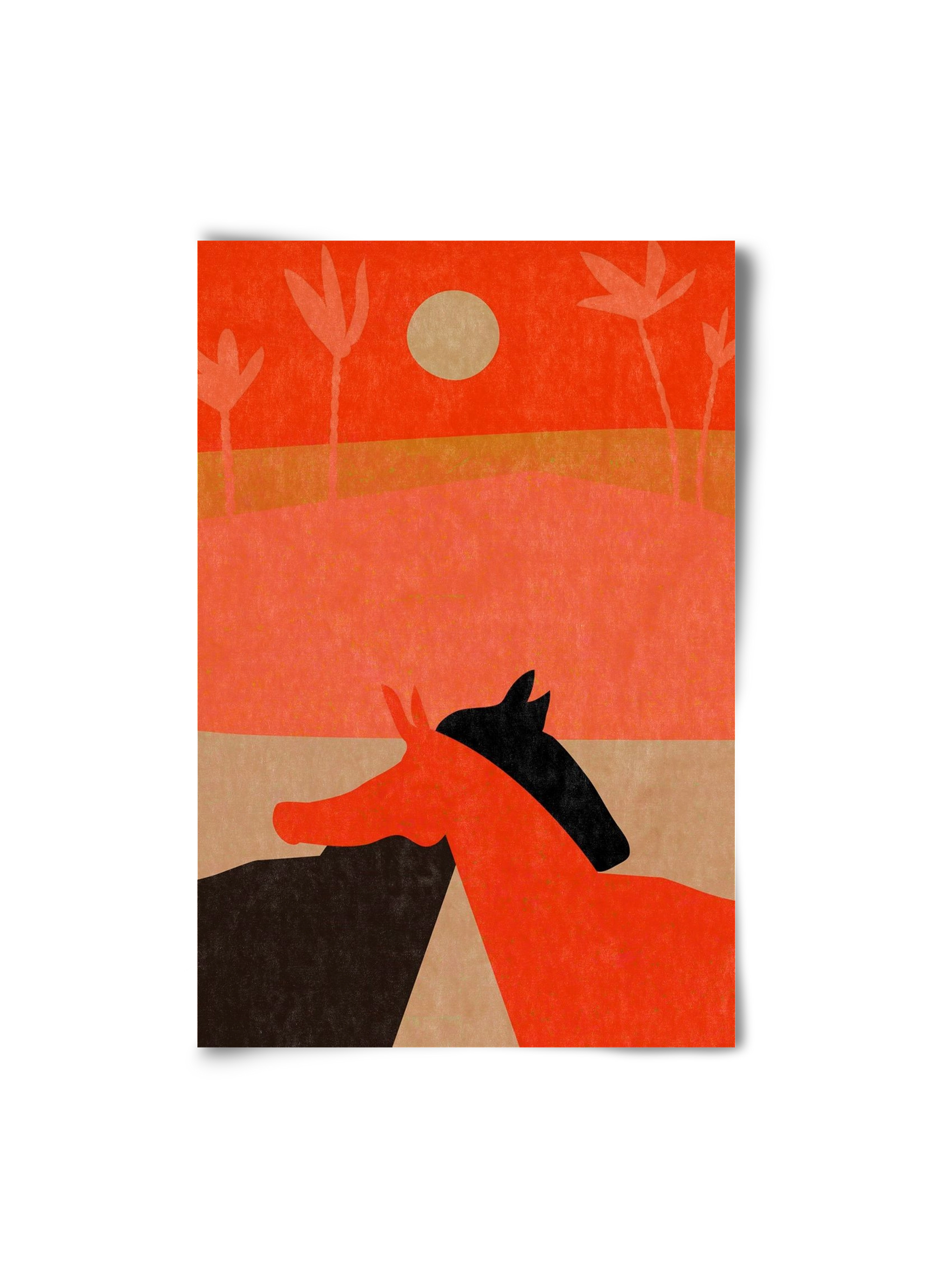 Two horses in the desert , 20x30 cm, Keret nélkül