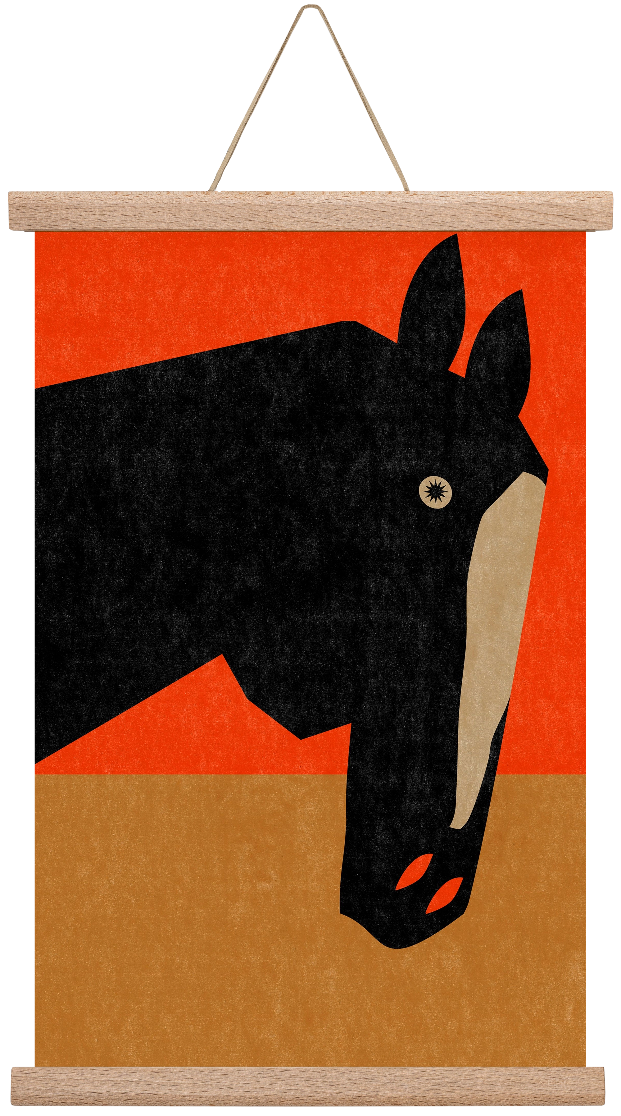 Horse portrait, 30x45 cm (30x45 cm), Tölgy akasztó