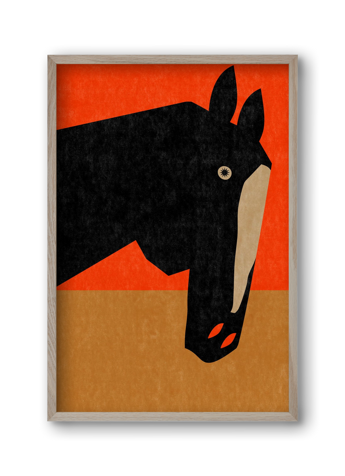 Horse portrait, 30x45 cm (30x45 cm), Tölgy keret