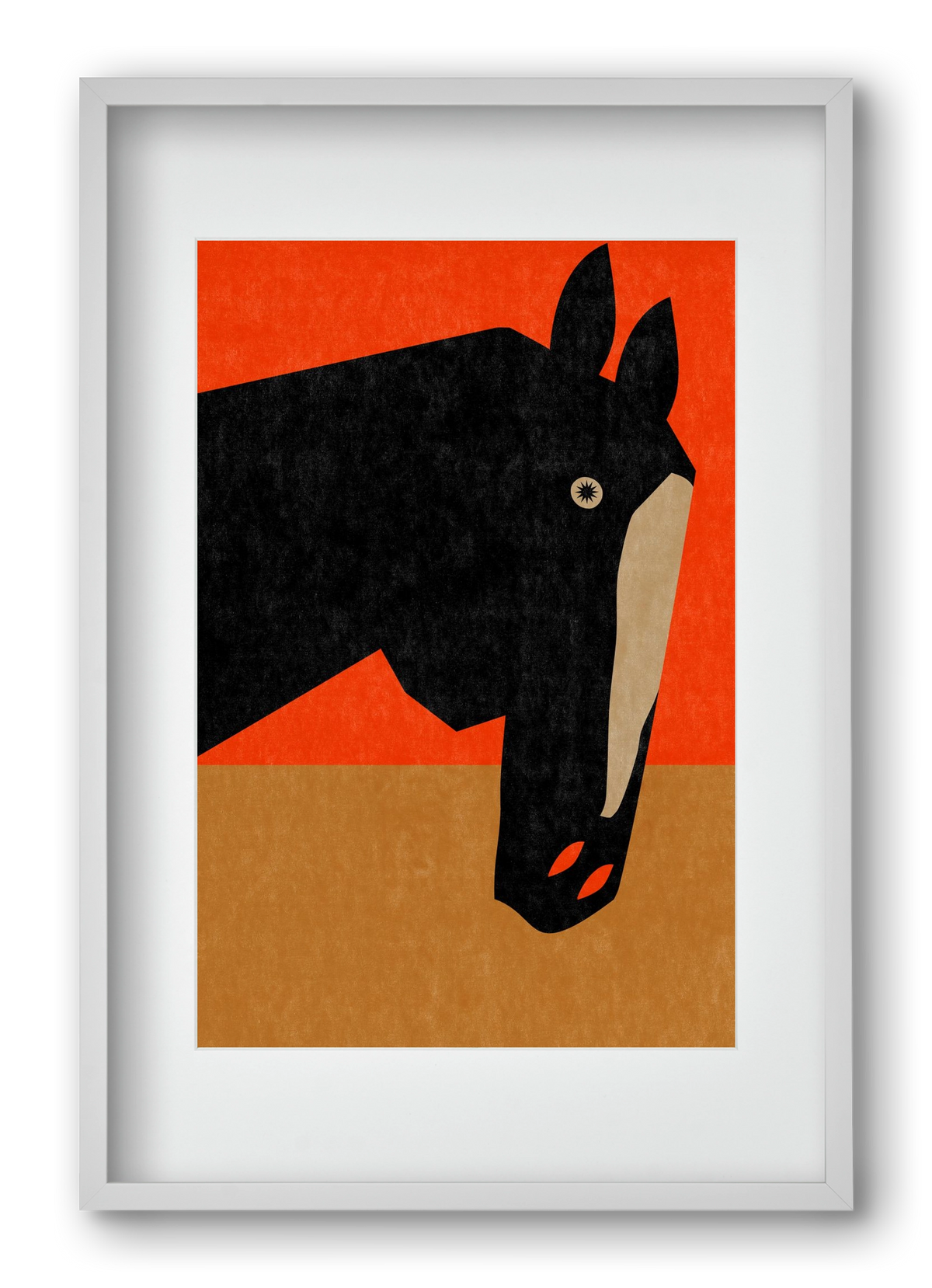 Horse portrait, 40x60 cm (30x45 cm), Fehér keret, paszpartuval