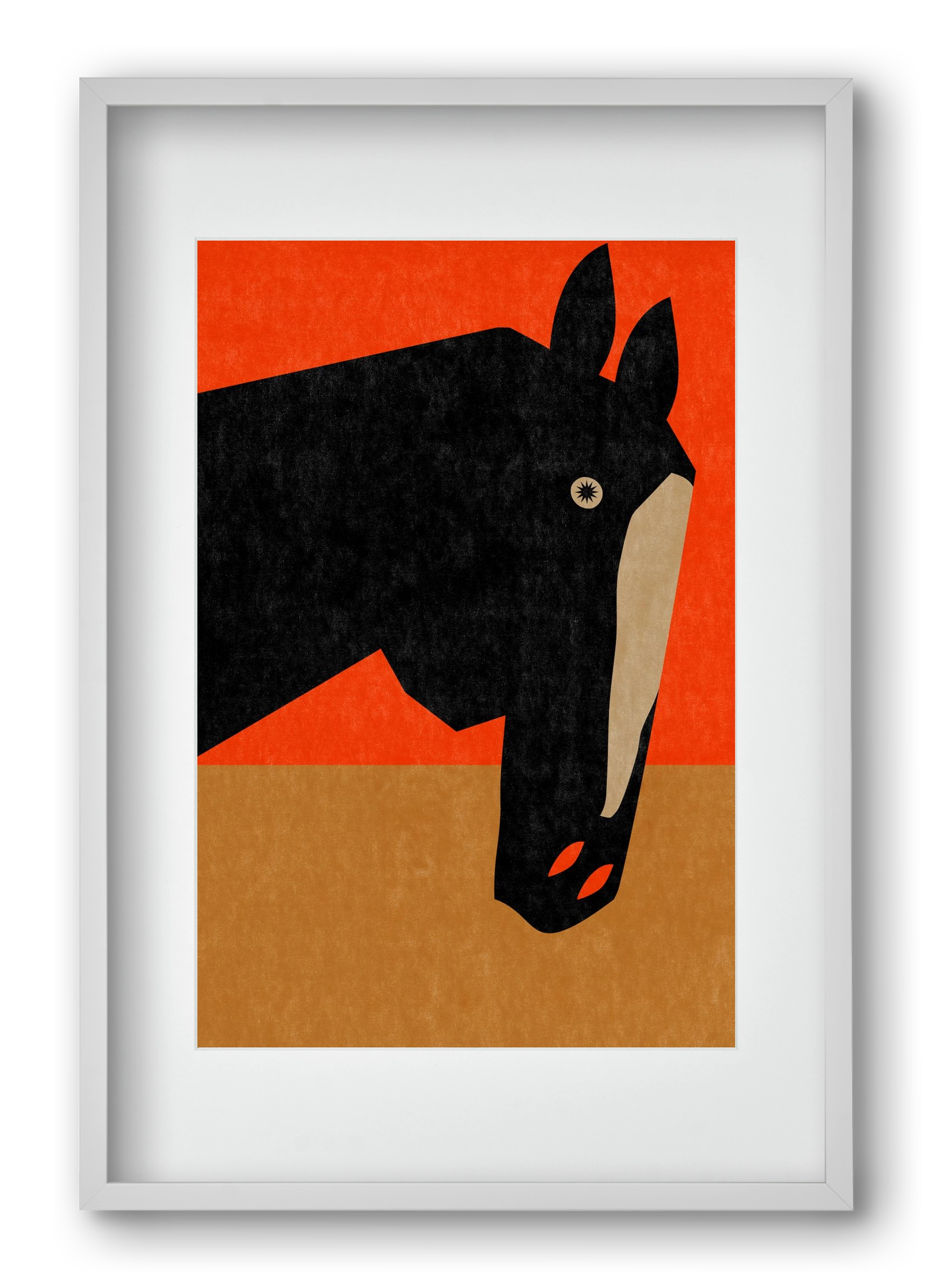 Horse portrait, 40x60 cm (30x45 cm), Fehér keret, paszpartuval