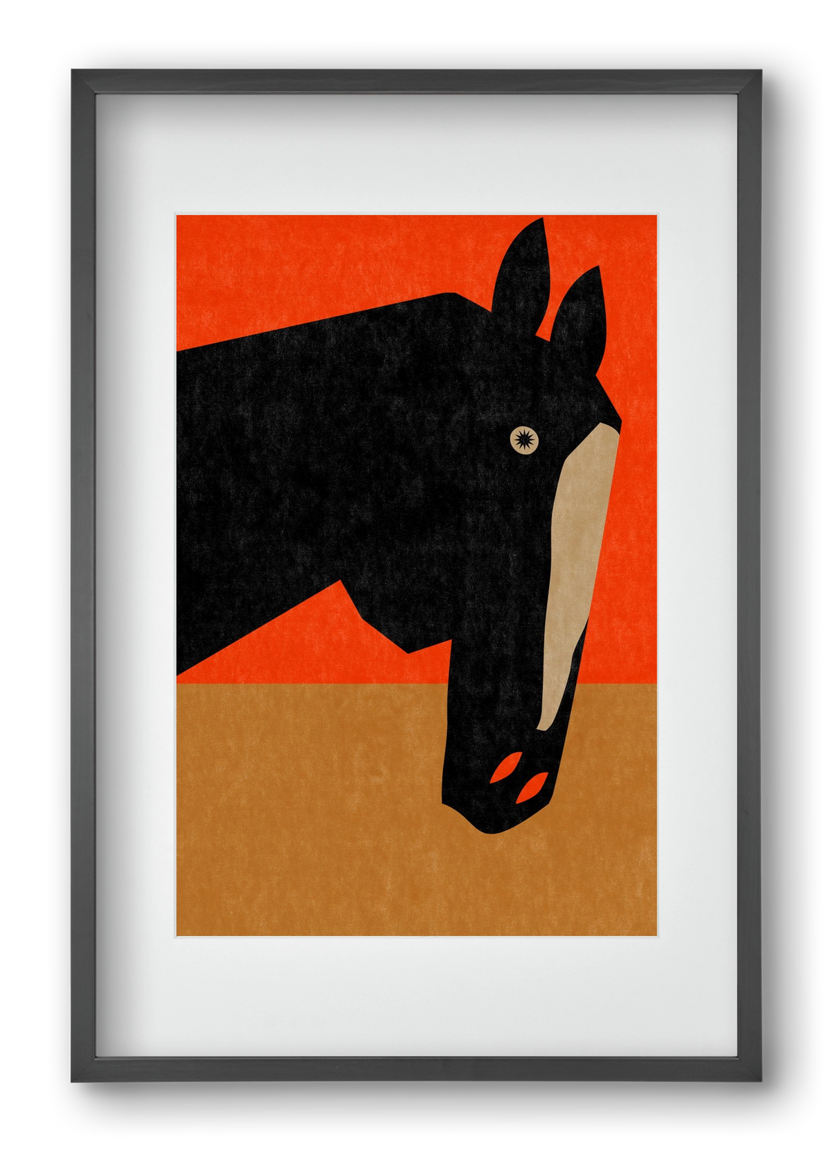 Horse portrait, 40x60 cm (30x45 cm), Fekete keret, paszpartuval