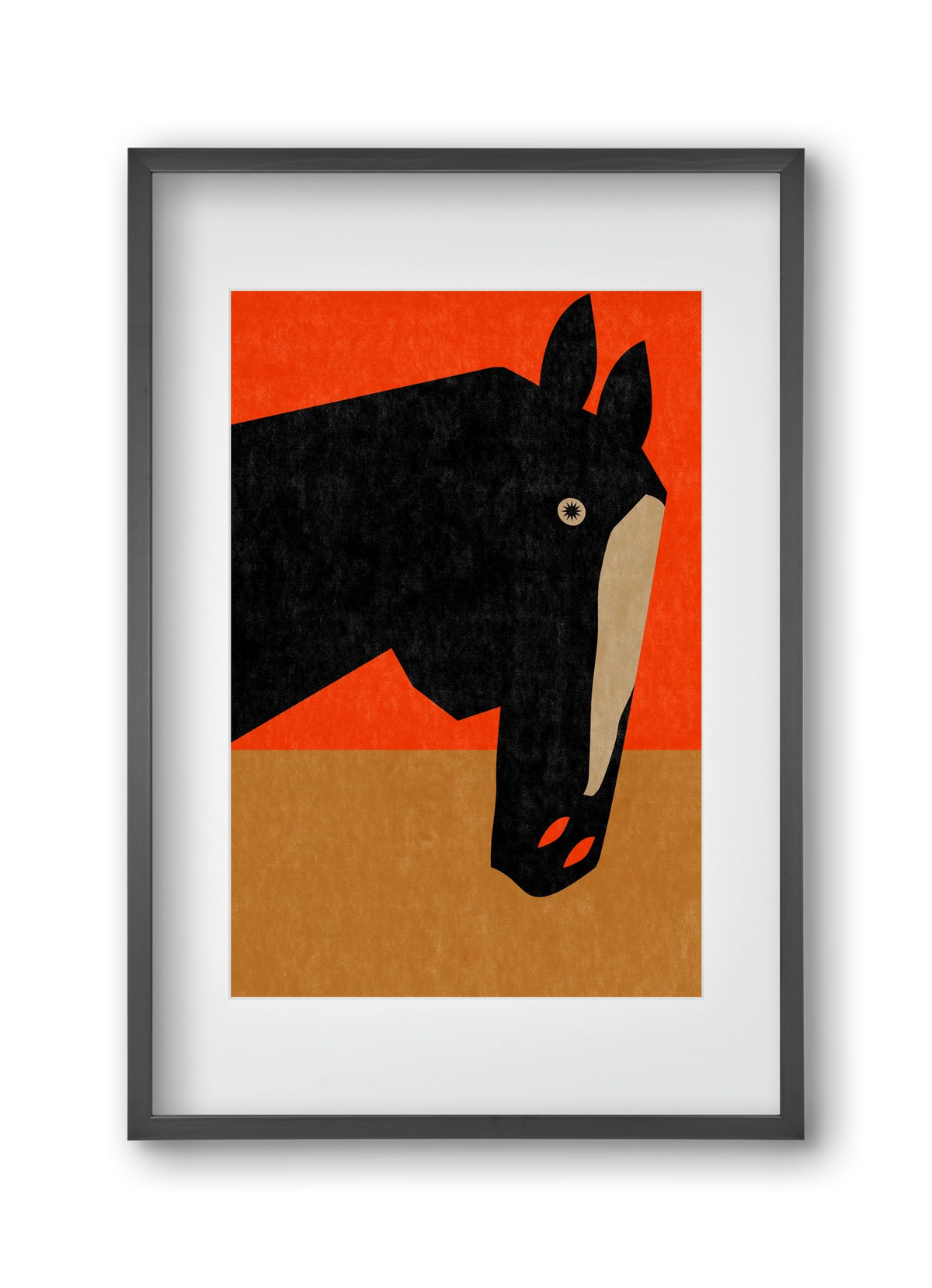 Horse portrait, 30x45 cm (20x30 cm), Fekete keret, paszpartuval