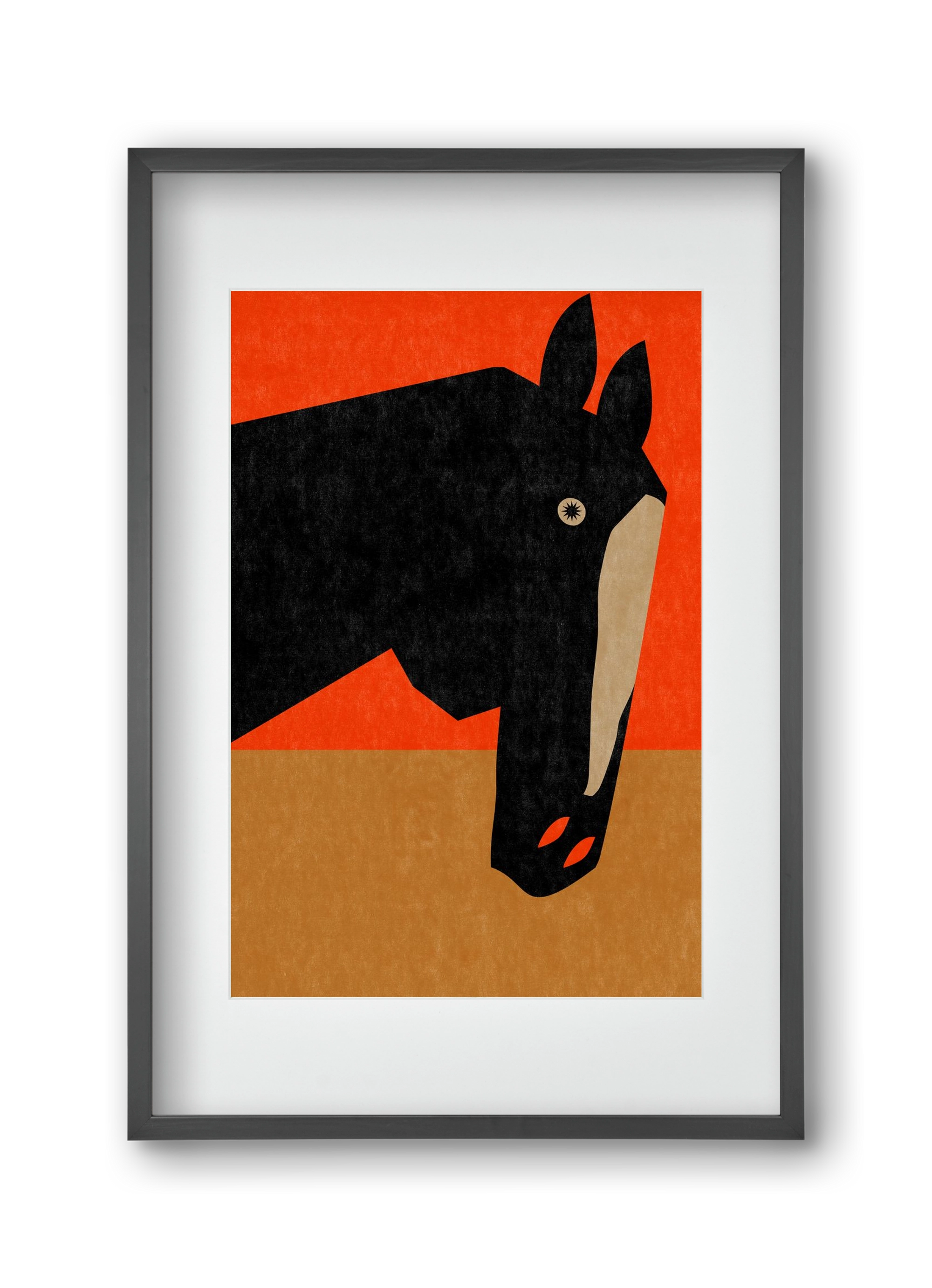 Horse portrait, 30x45 cm (20x30 cm), Fekete keret, paszpartuval