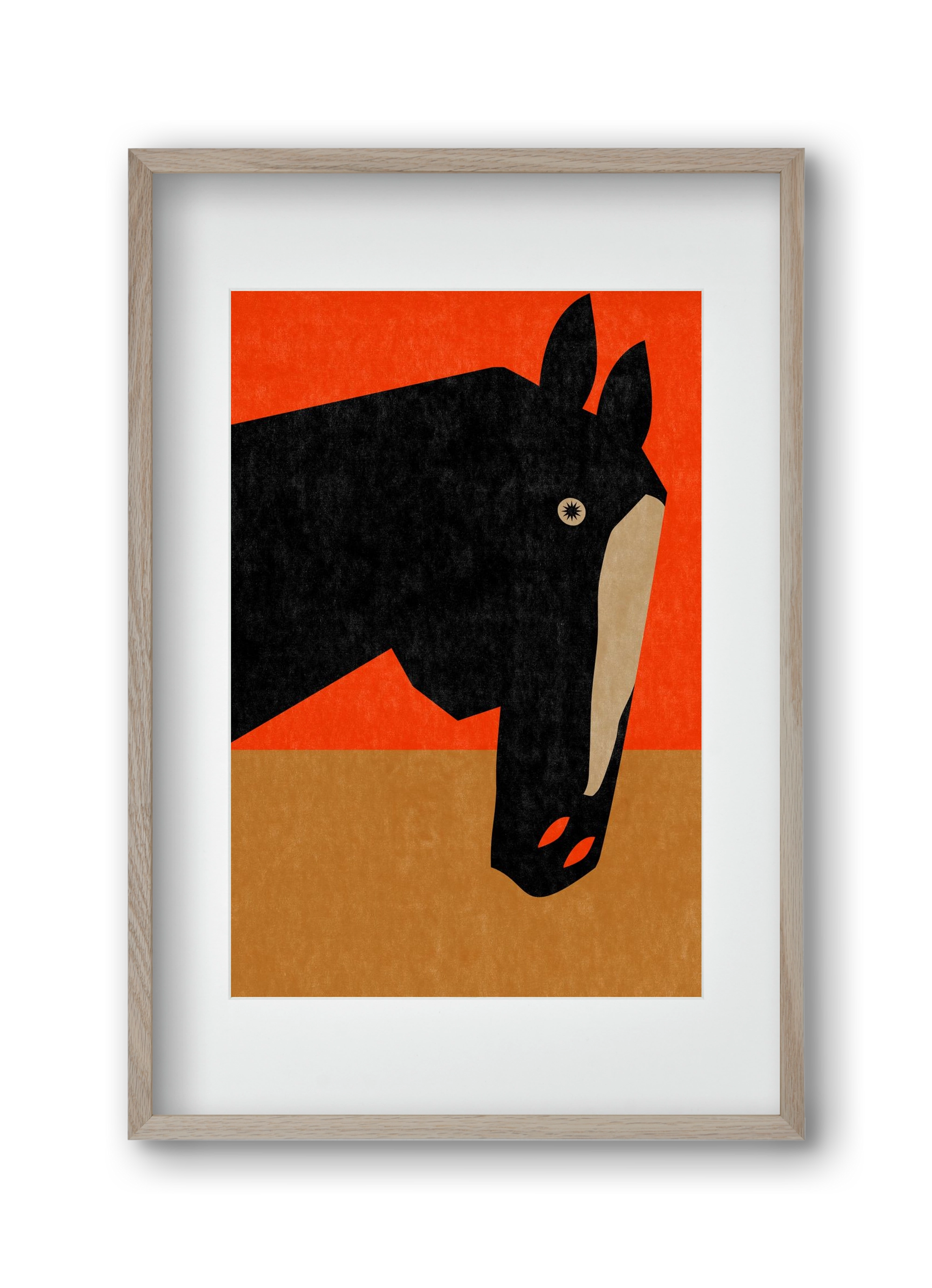 Horse portrait, 30x45 cm (20x30 cm), Tölgy keret, paszpartuval