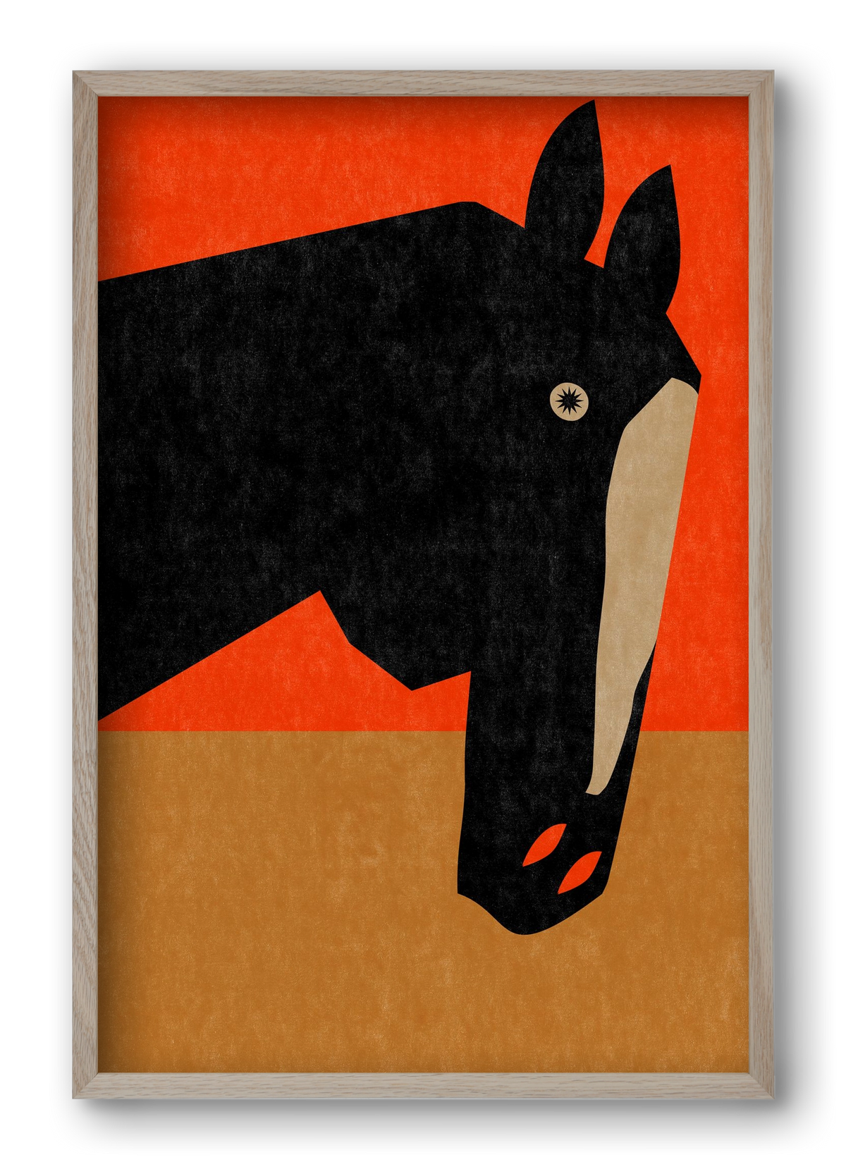 Horse portrait, 40x60 cm (40x60 cm), Tölgy keret