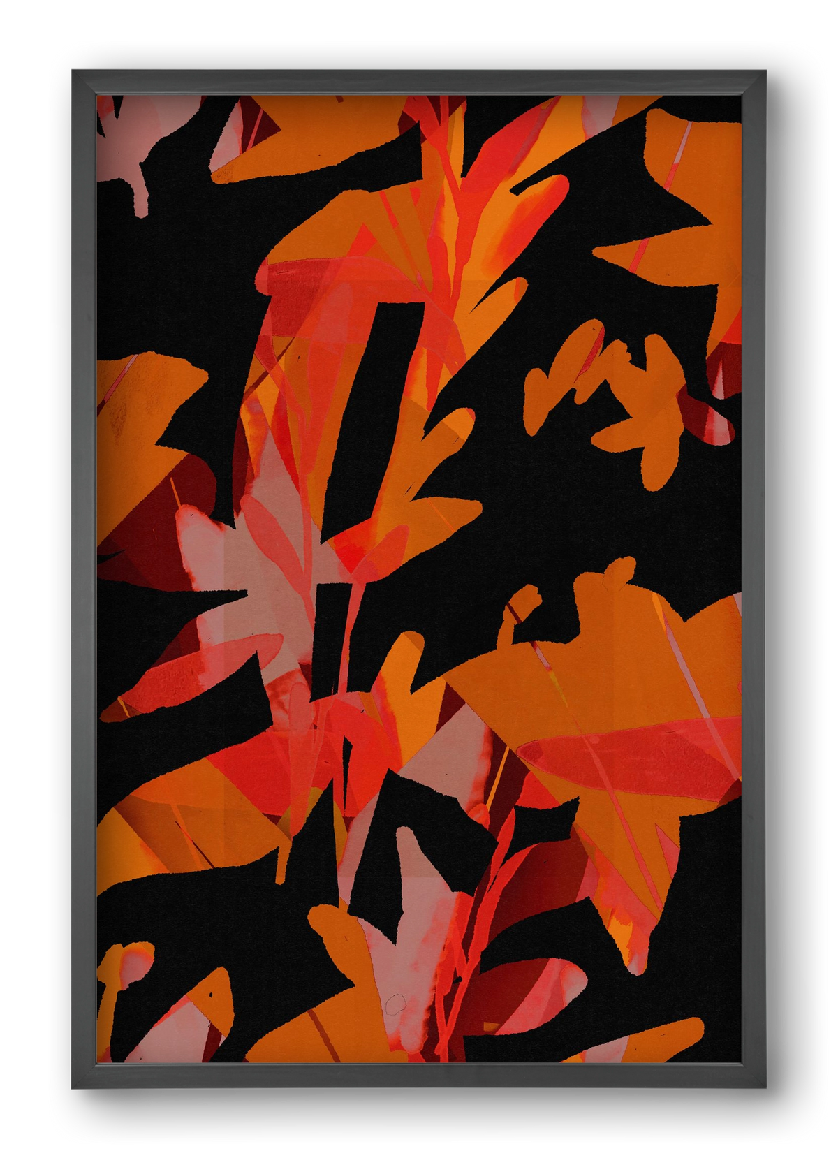 Floral pattern no 01., 40x60 cm (40x60 cm), Fekete keret