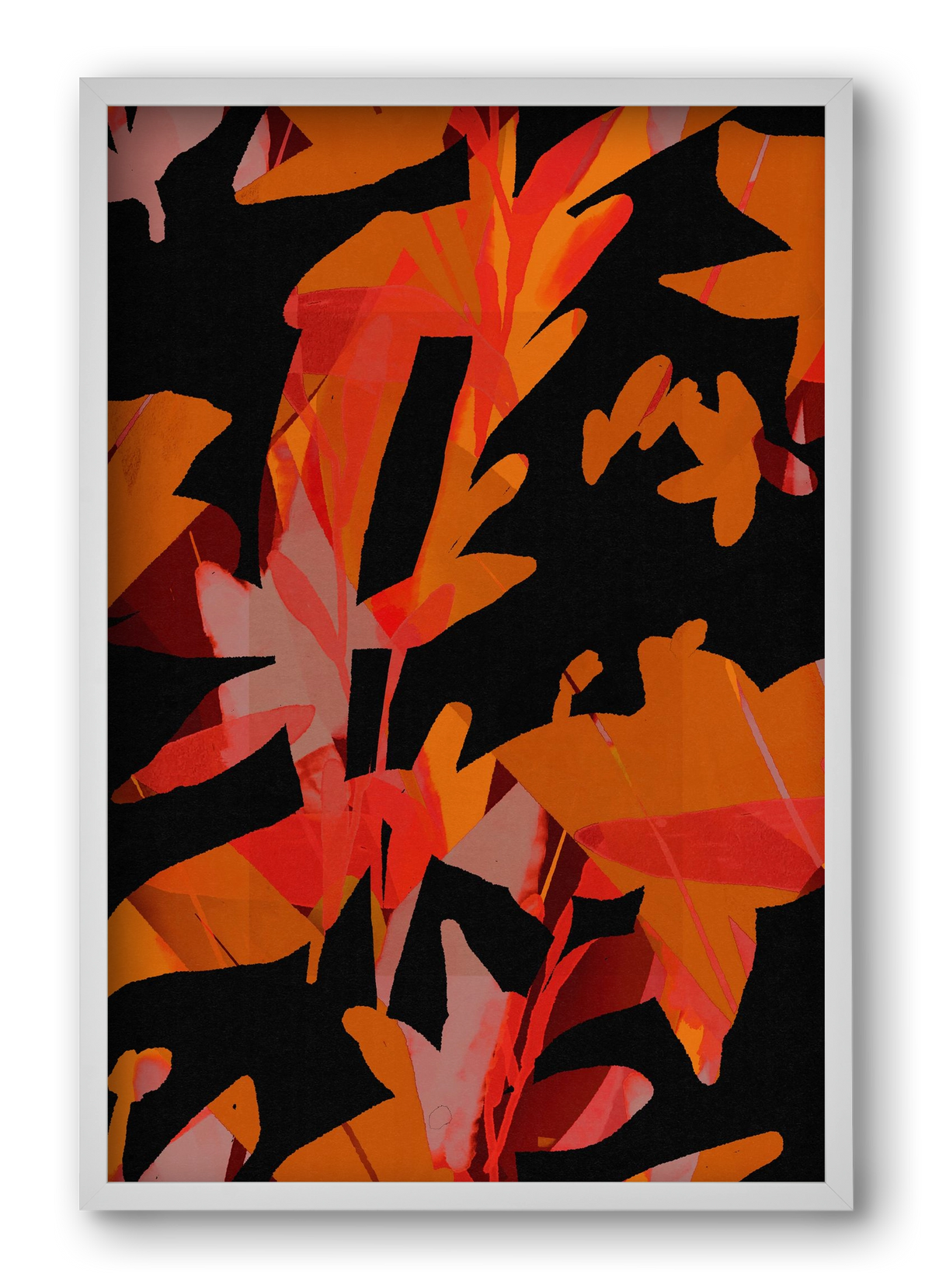 Floral pattern no 01., 40x60 cm (40x60 cm), Fehér keret