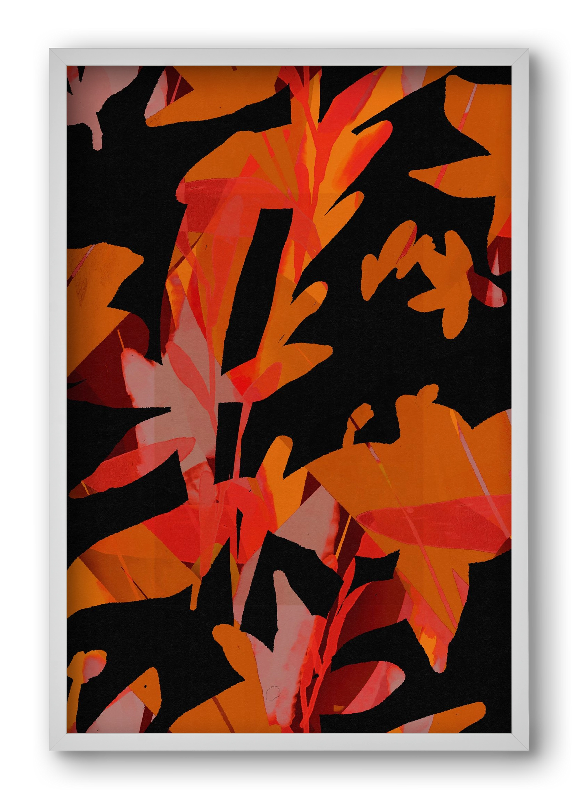 Floral pattern no 01., 40x60 cm (40x60 cm), Fehér keret