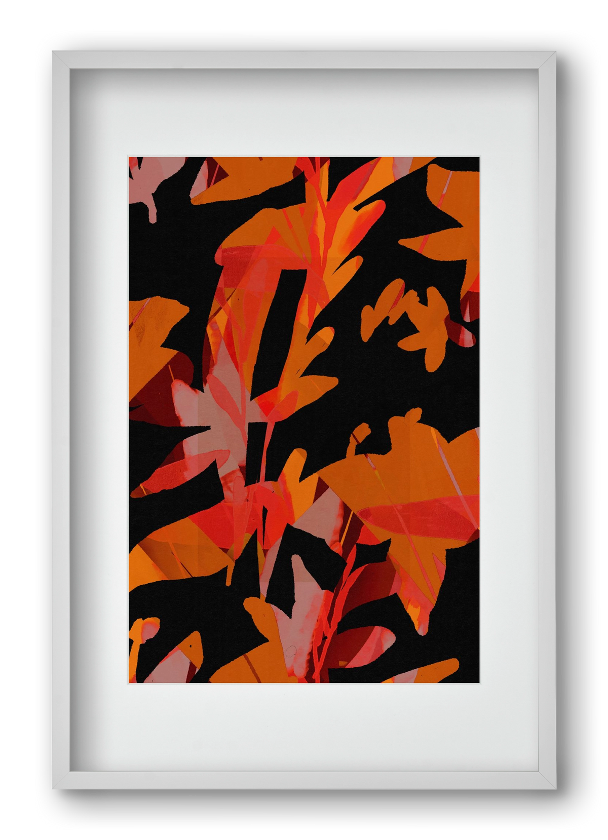 Floral pattern no 01., 40x60 cm (30x45 cm), Fehér keret, paszpartuval