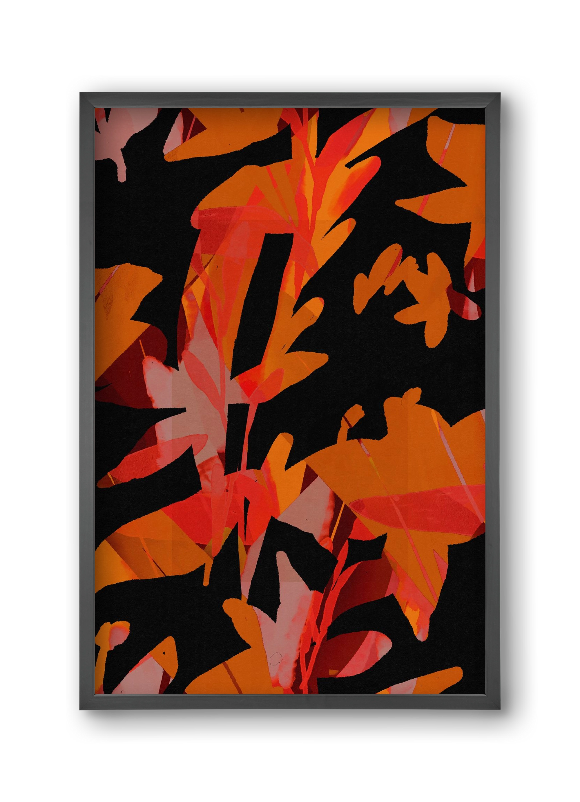 Floral pattern no 01., 30x45 cm (30x45 cm), Fekete keret