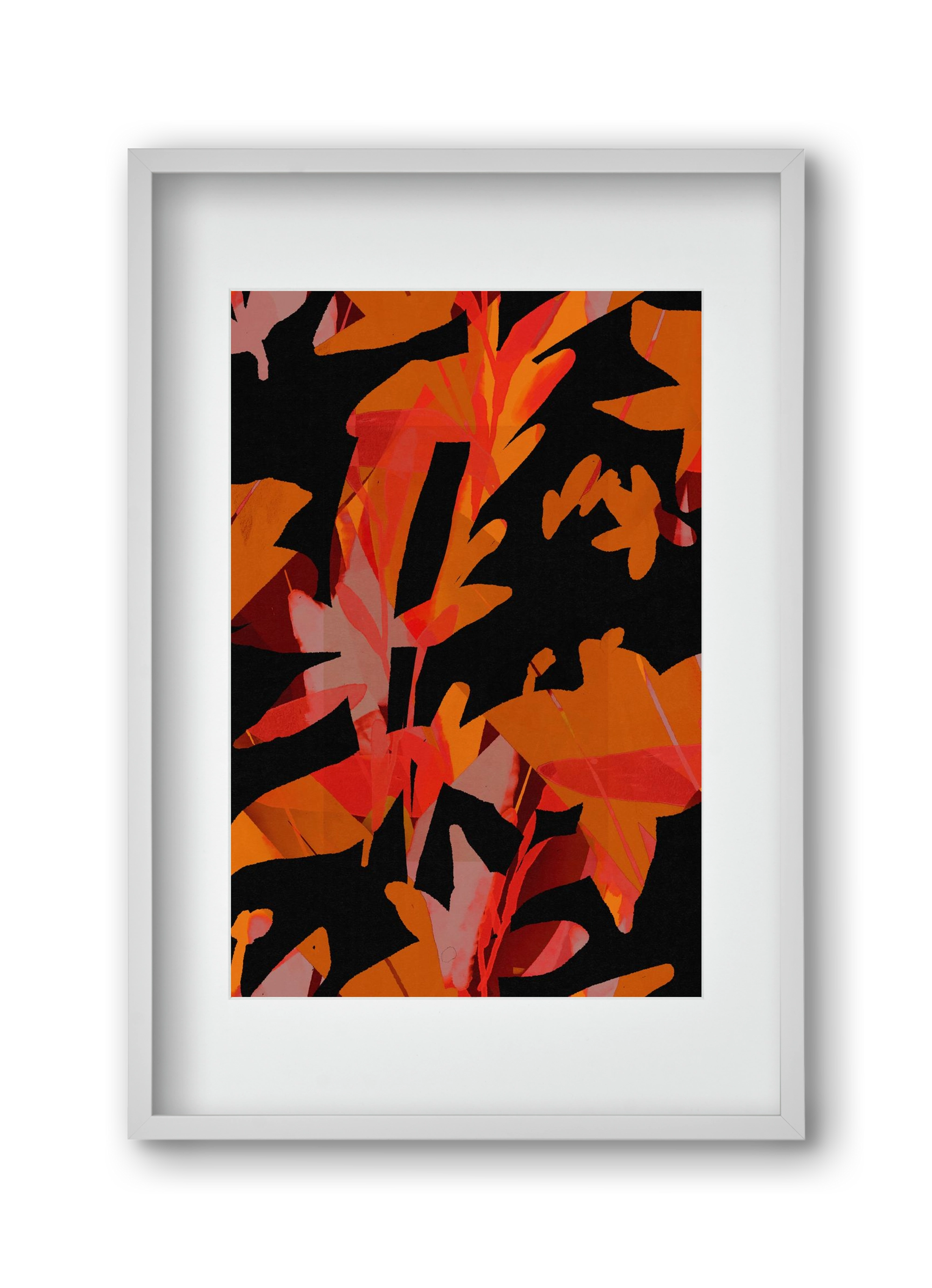 Floral pattern no 01., 30x45 cm (20x30 cm), Fehér keret, paszpartuval