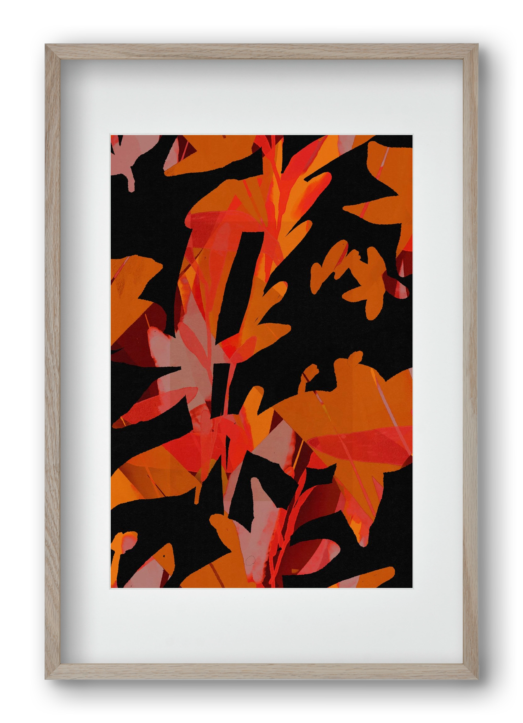 Floral pattern no 01., 40x60 cm (30x45 cm), Tölgy keret, paszpartuval