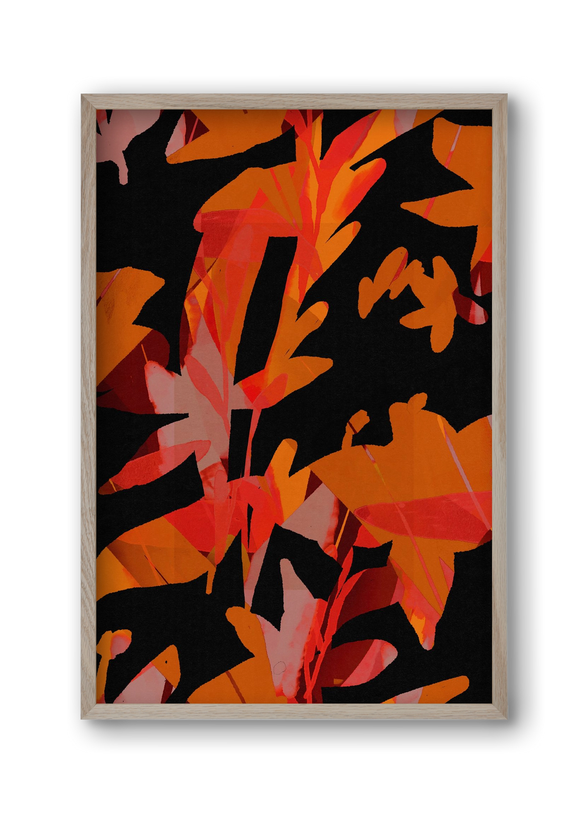 Floral pattern no 01., 30x45 cm (30x45 cm), Tölgy keret