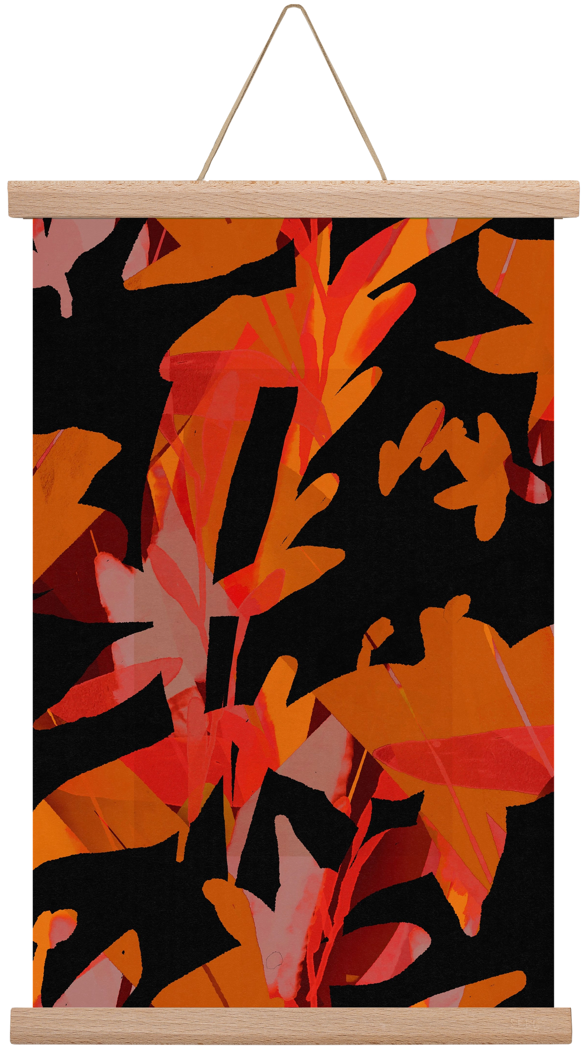 Floral pattern no 01., 30x45 cm (30x45 cm), Tölgy akasztó