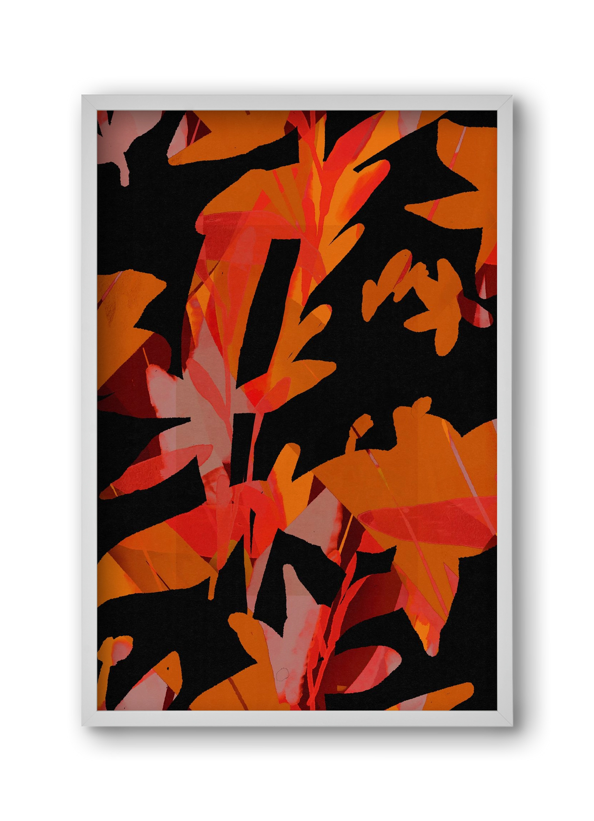 Floral pattern no 01., 30x45 cm (30x45 cm), Fehér keret