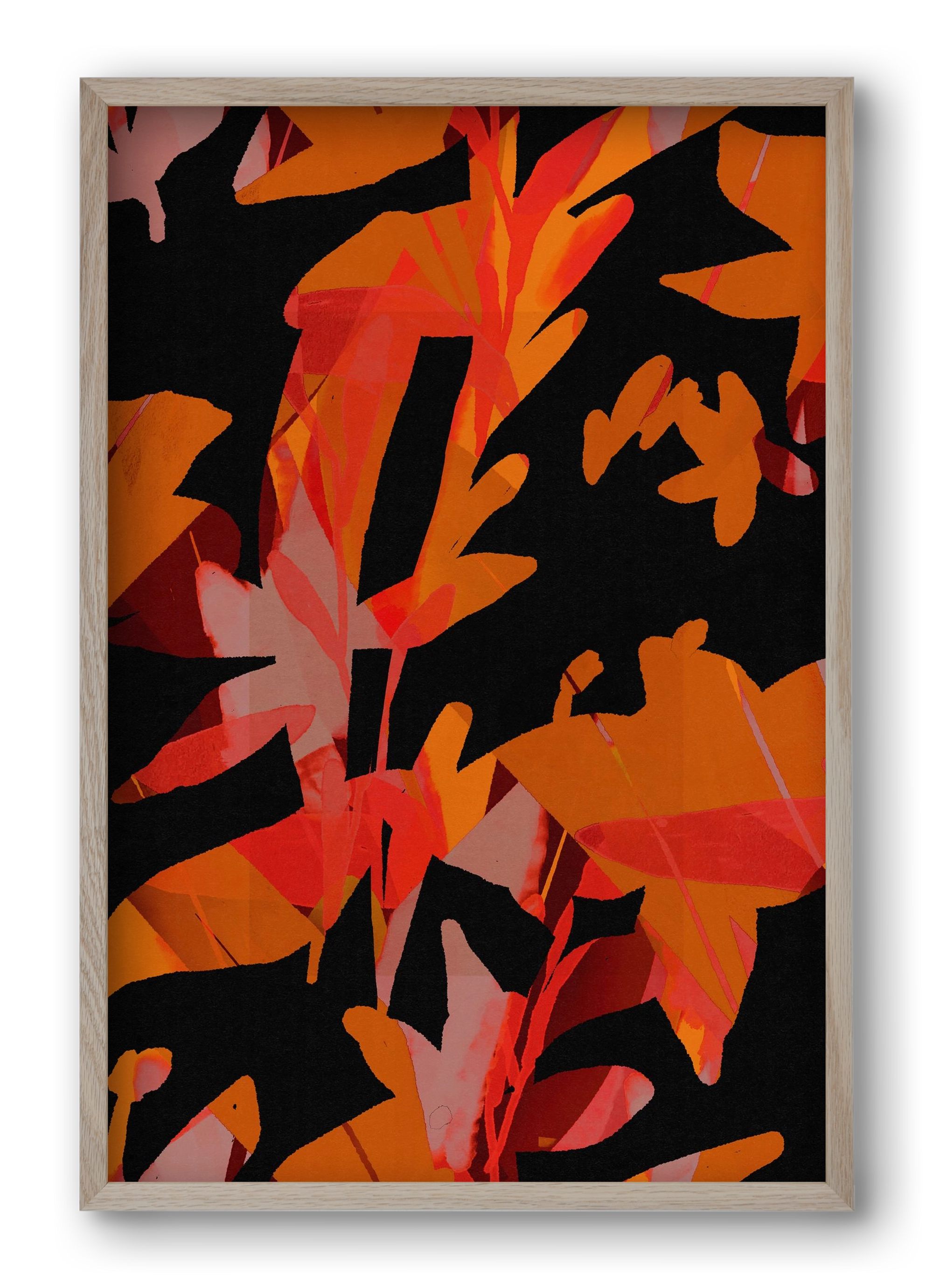 Floral pattern no 01., 40x60 cm (40x60 cm), Tölgy keret